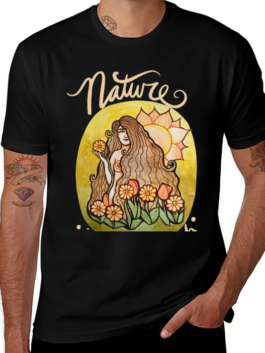 Nature Lady Graphic T-Shirt - Artistic Design