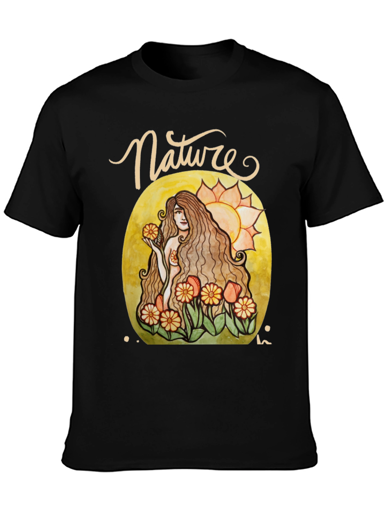 Nature Lady Graphic T-Shirt - Artistic Design