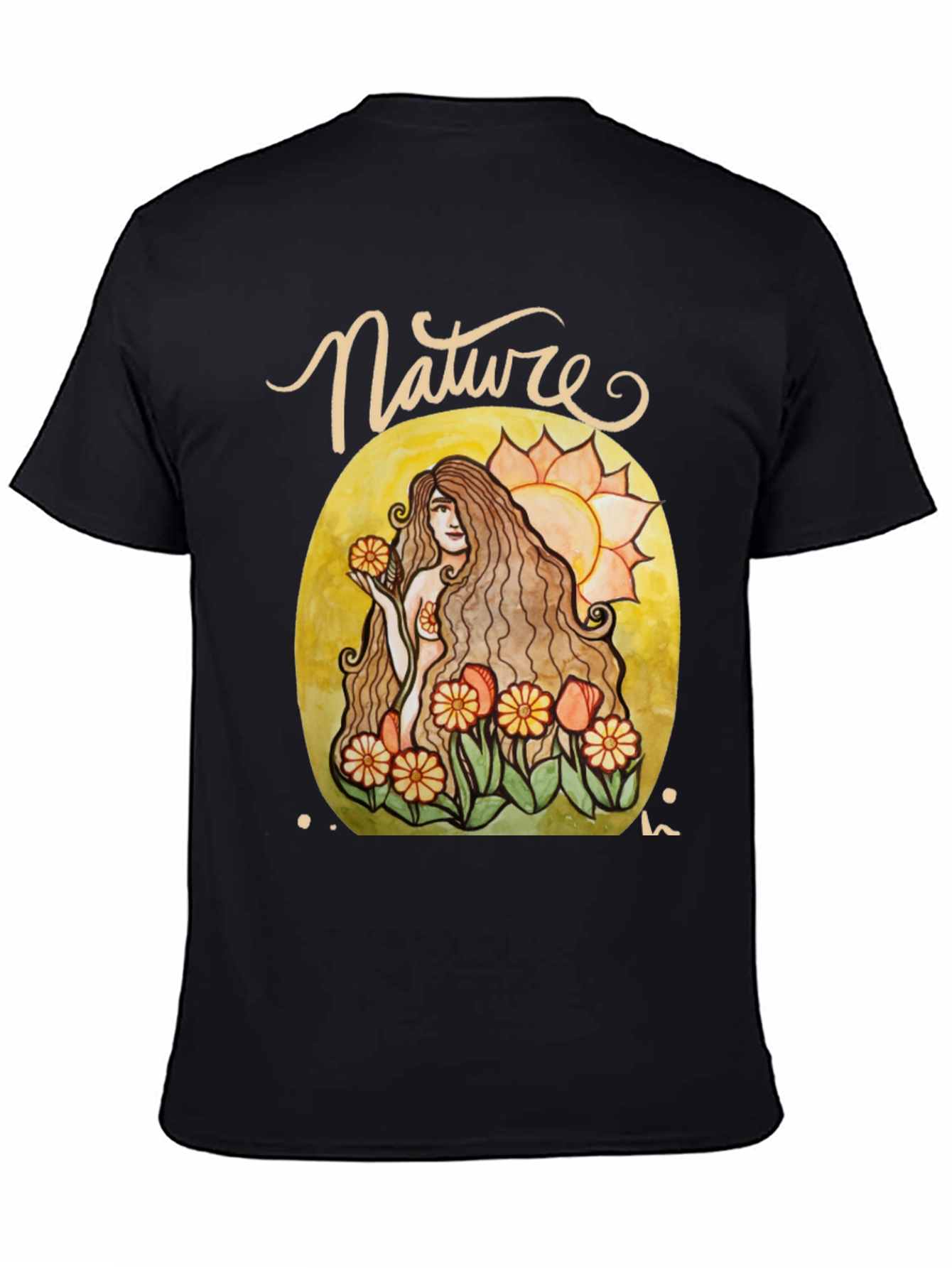 Nature Lady Graphic T-Shirt - Artistic Design