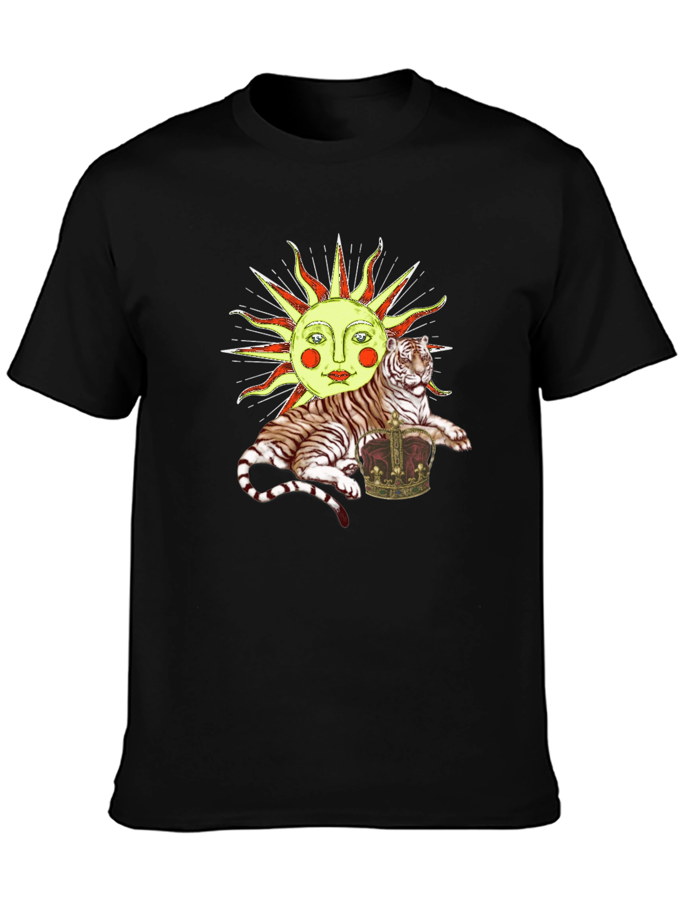 Sun Tiger Crown Graphic Tee - Unique Design