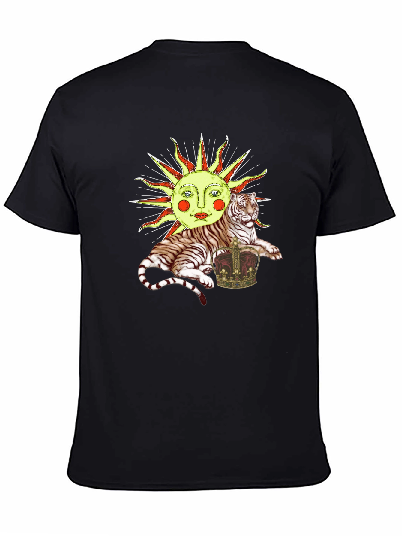 Sun Tiger Crown Graphic Tee - Unique Design