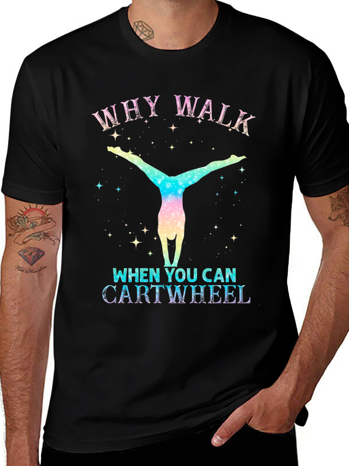 Why Walk? Cartwheel Graphic Tee