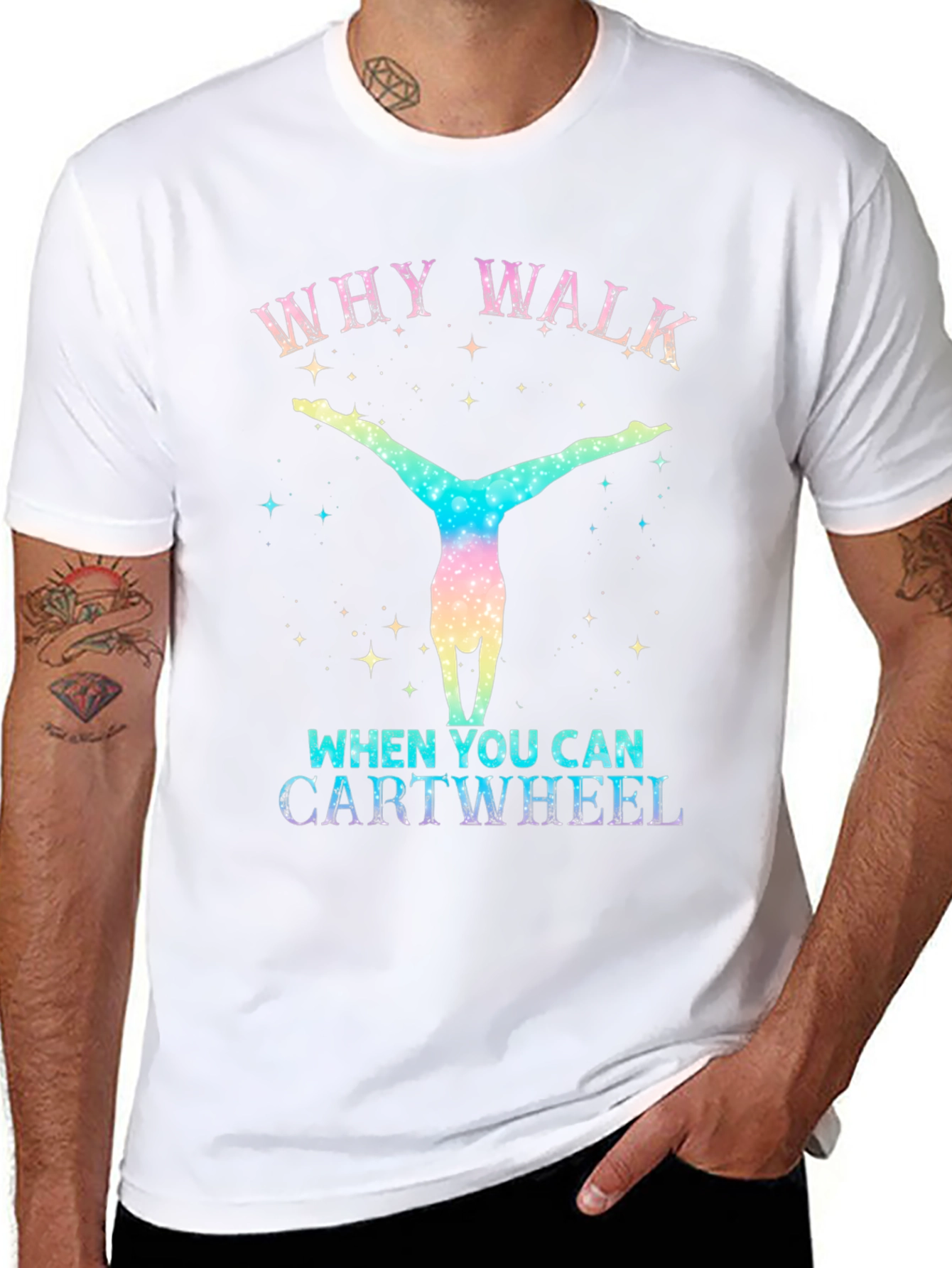 Why Walk? Cartwheel Graphic Tee