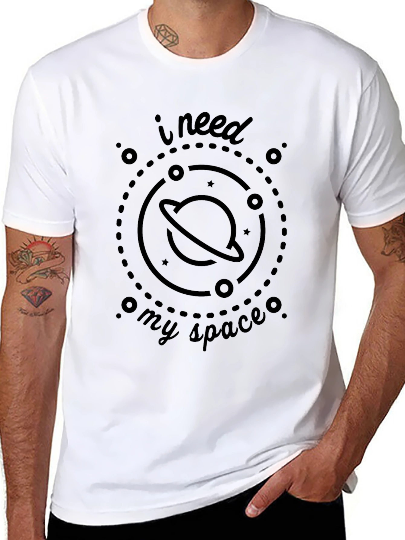 I Need My Space Graphic Tee - Black