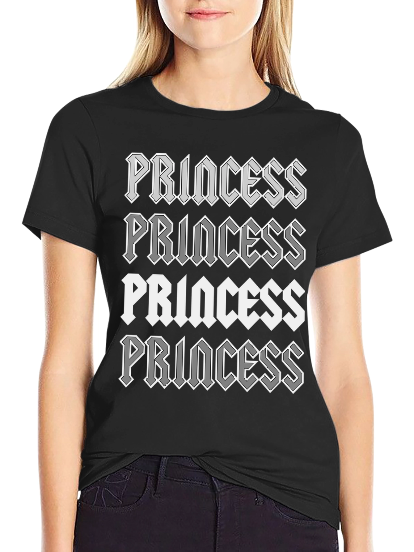 Princess Graphic Print Black T-Shirt