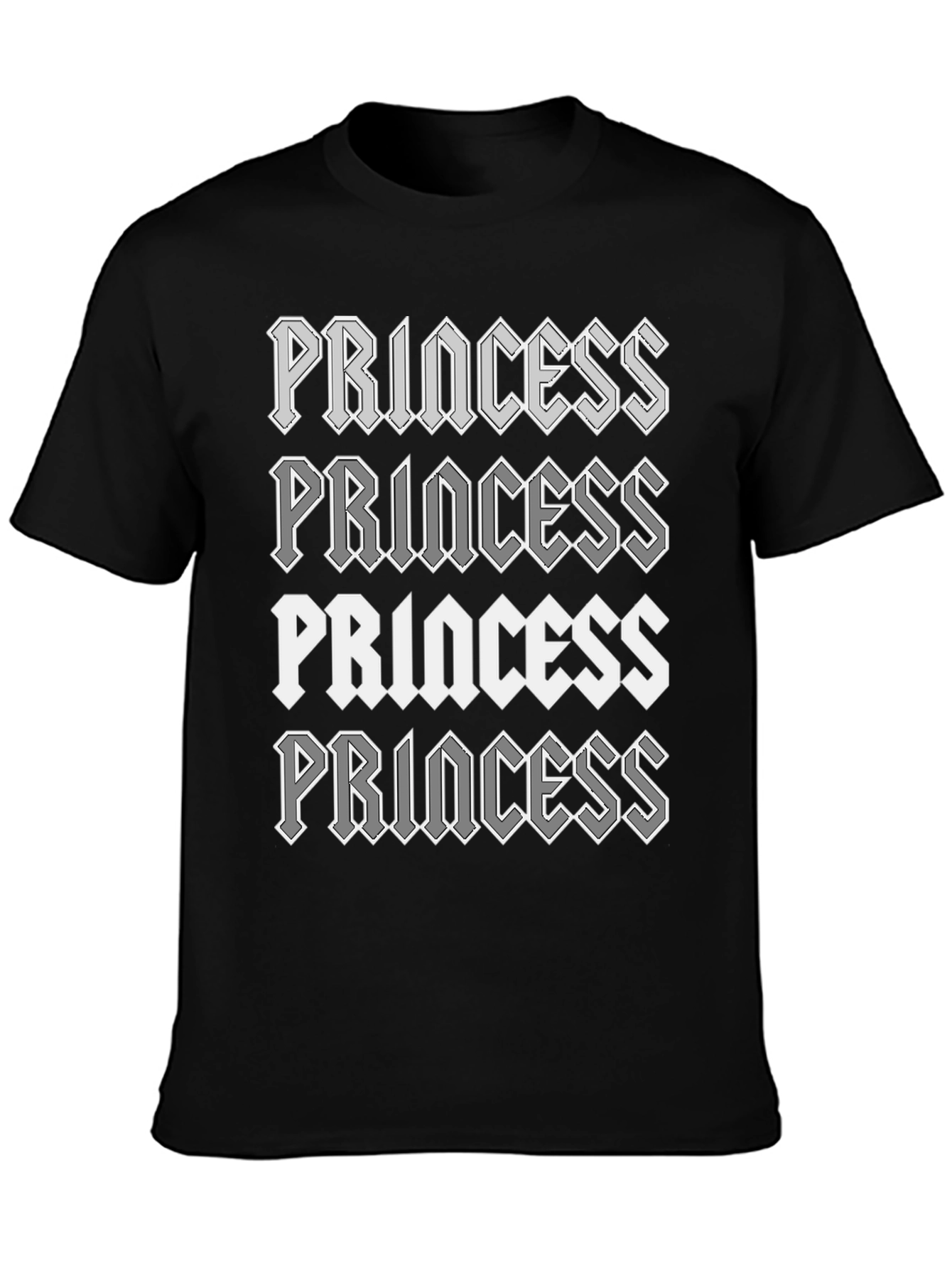 Princess Graphic Print Black T-Shirt