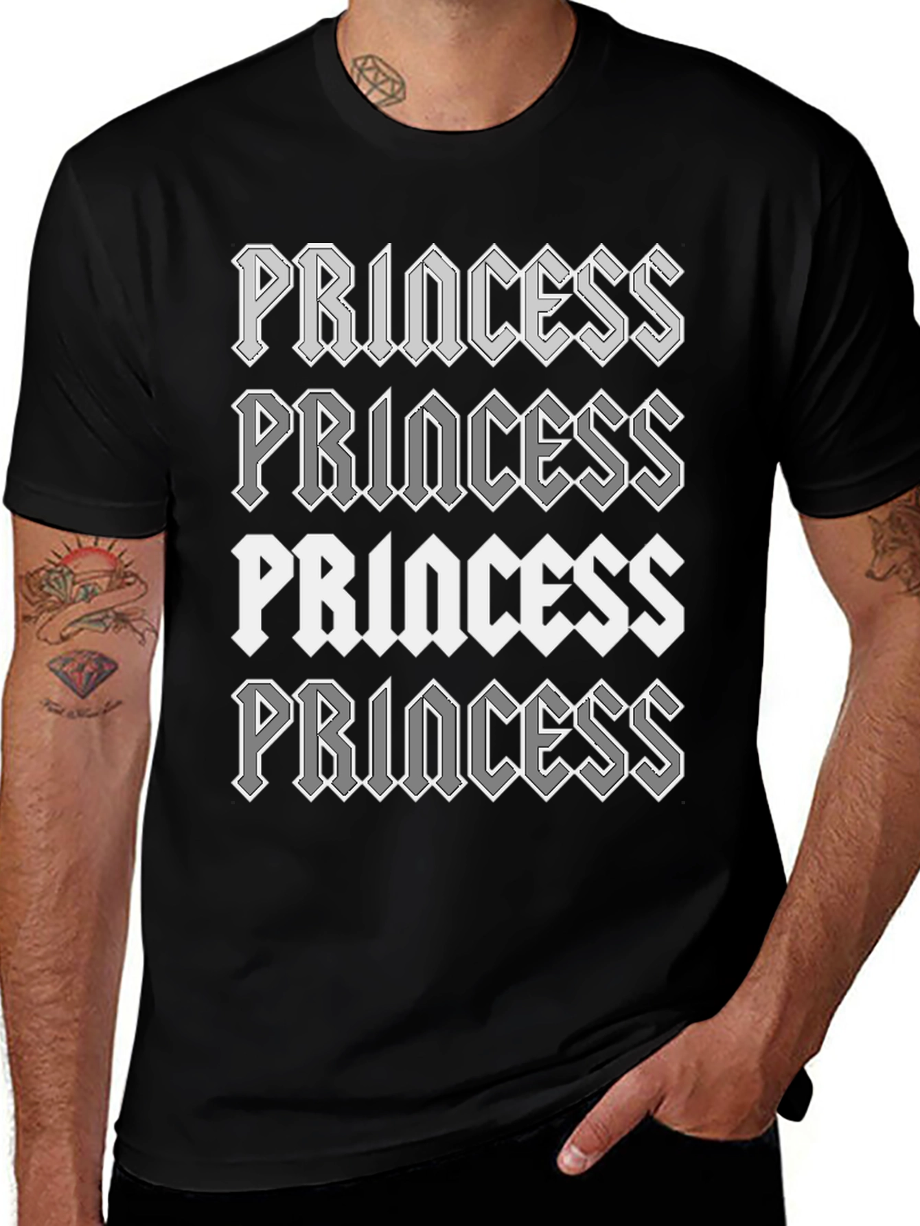 Princess Graphic Print Black T-Shirt