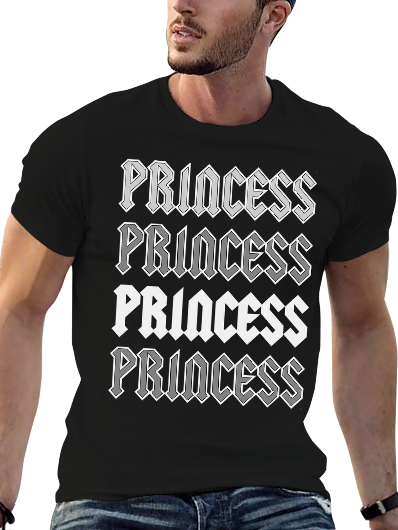 Princess Graphic Print Black T-Shirt
