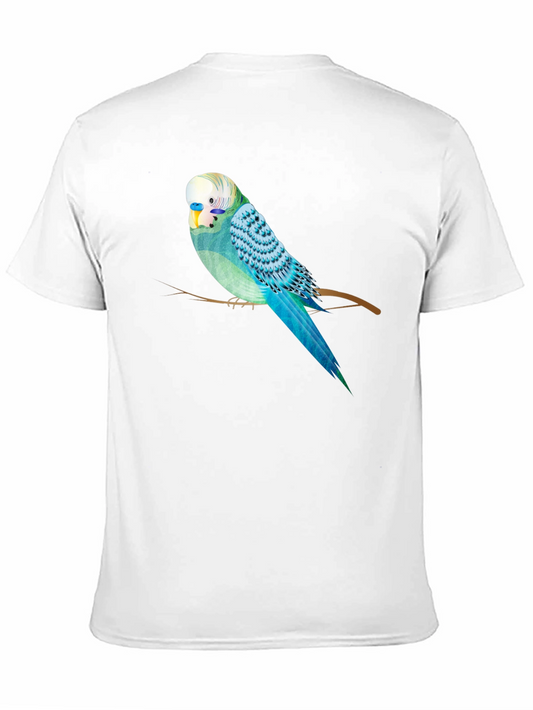 Parakeet Graphic Tee - Black Cotton Blend T-Shirt