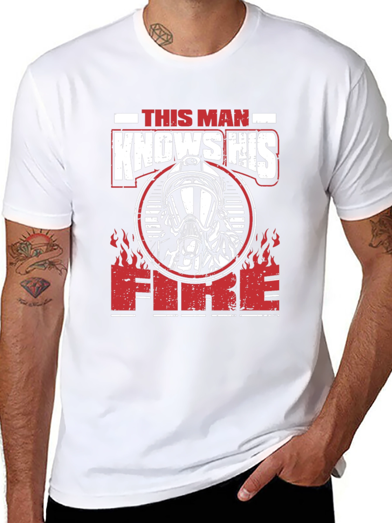 Firefighter This Man Knows His Fire Graphic T-Shirt