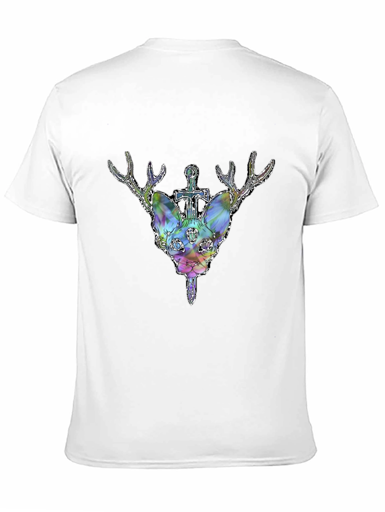Mystic Deer Head Graphic Black T-Shirt