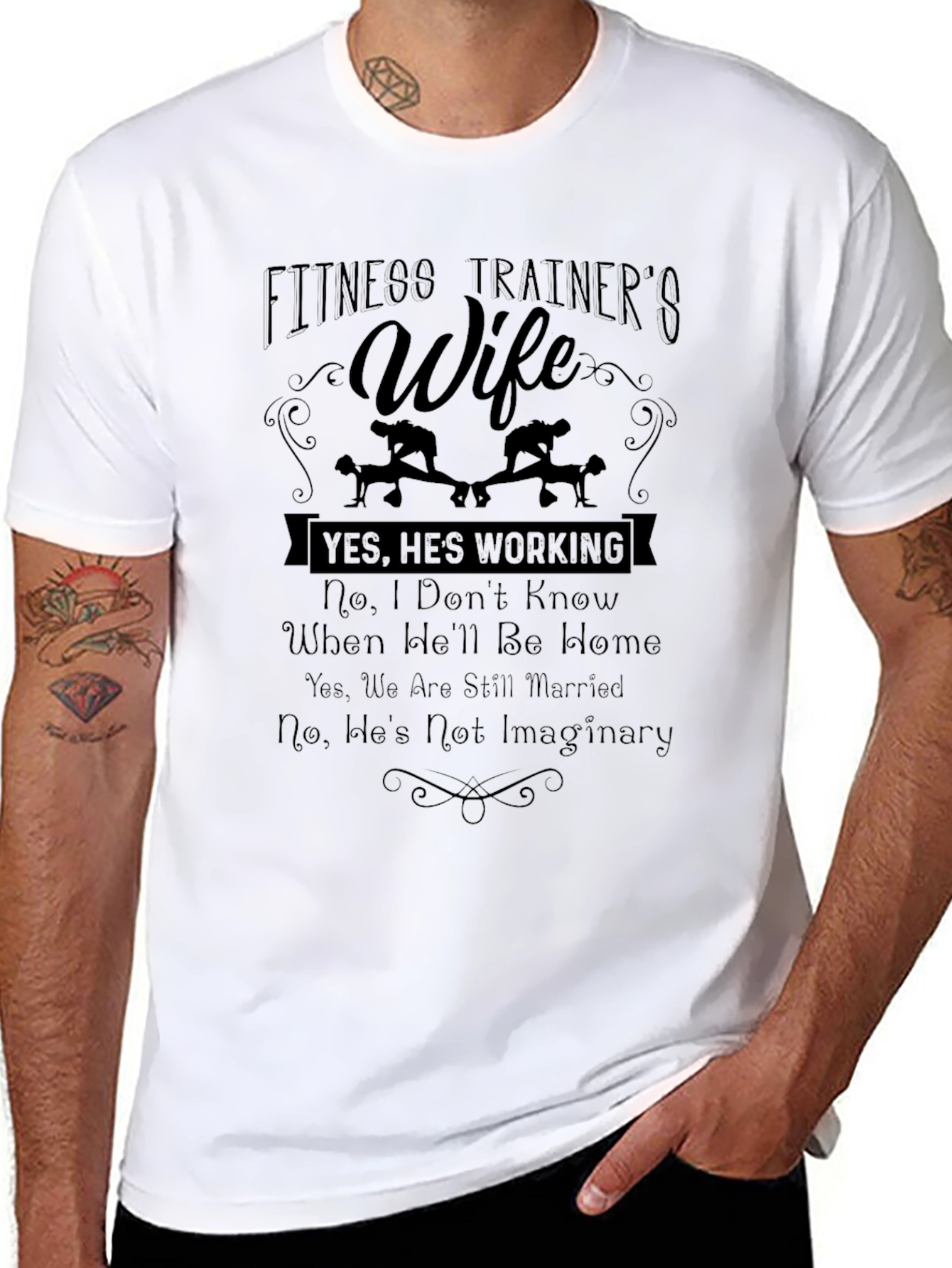 Fitness Trainers Wife Graphic Tee - Black