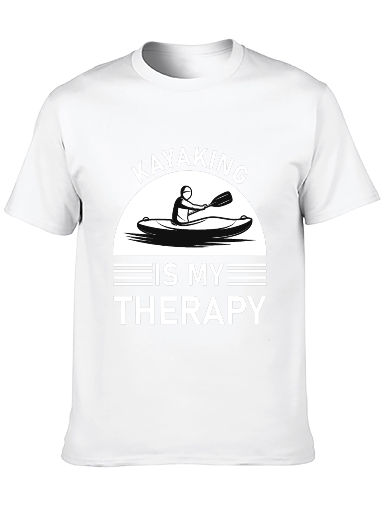 Kayaking is My Therapy T-Shirt - Black Cotton Tee