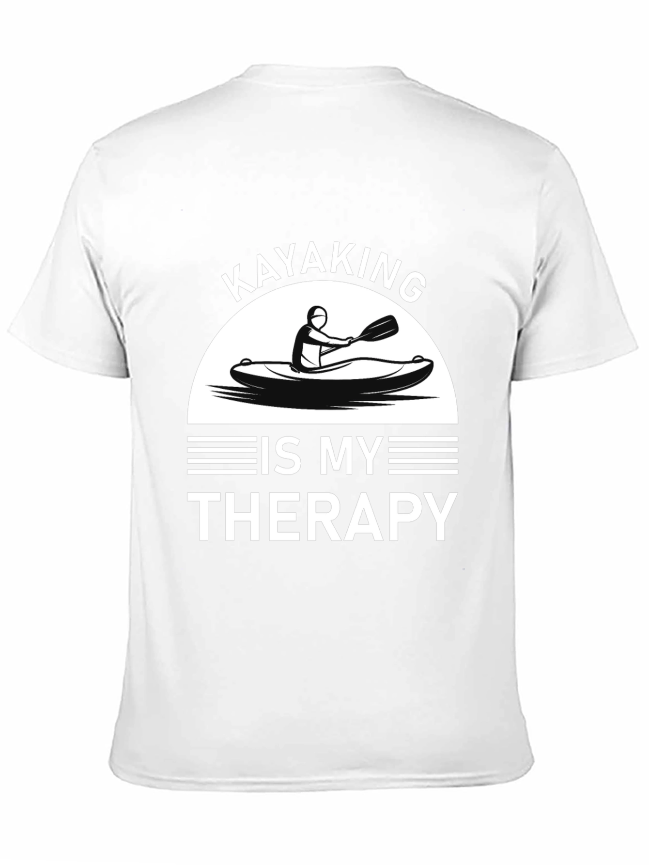 Kayaking is My Therapy T-Shirt - Black Cotton Tee