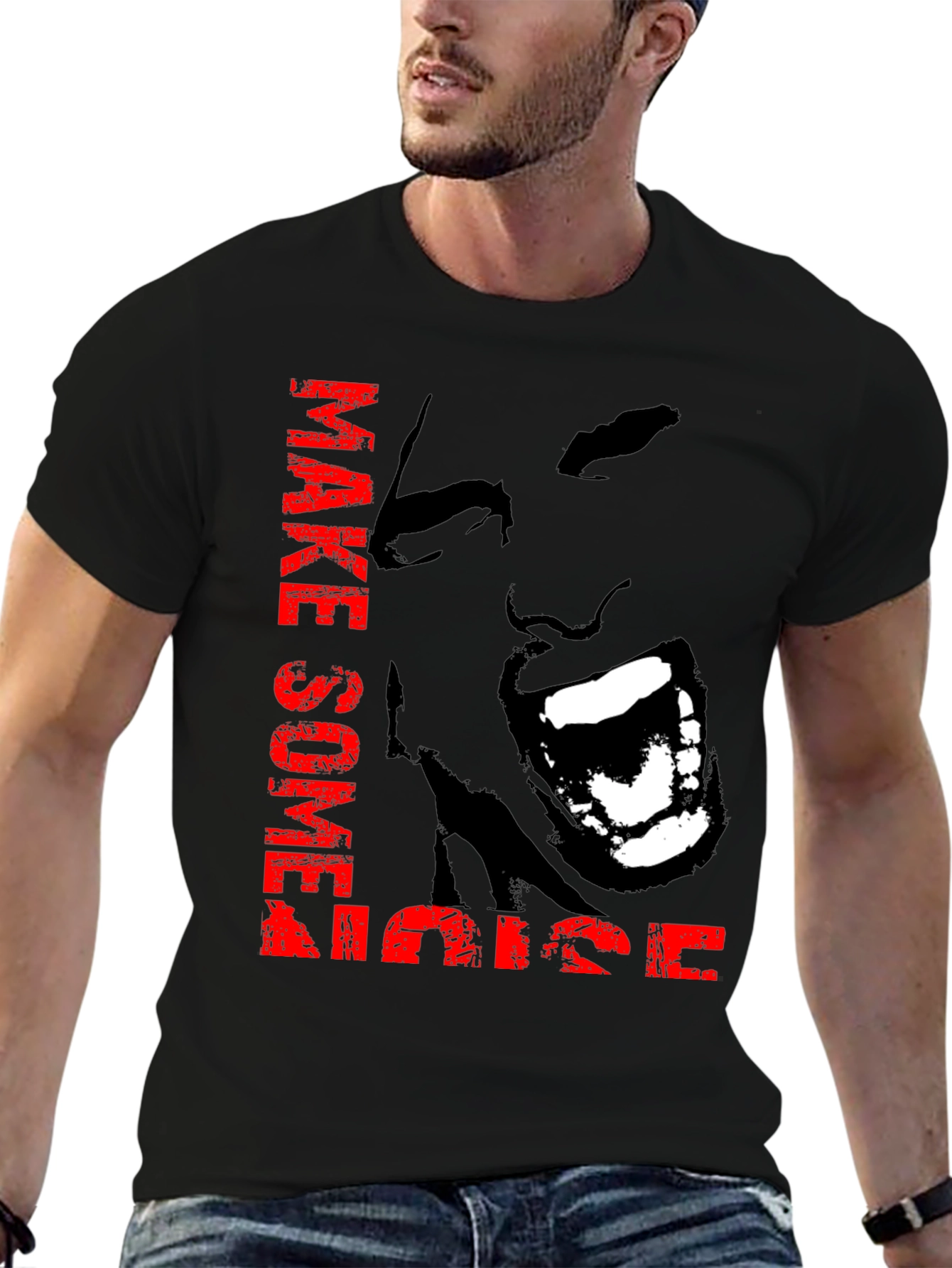 Make Some Noise Graphic Tee - Bold Black T-Shirt