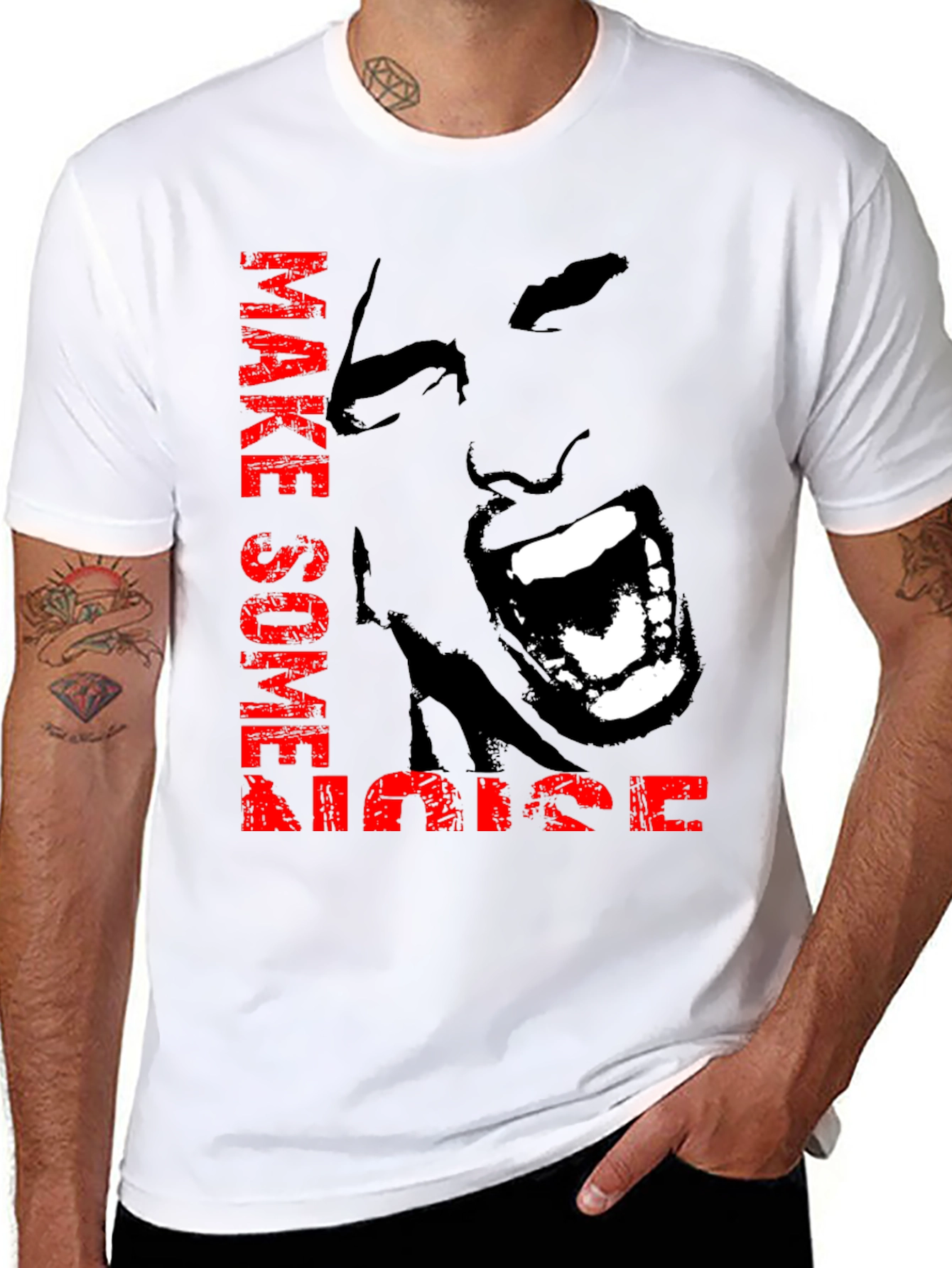 Make Some Noise Graphic Tee - Bold Black T-Shirt