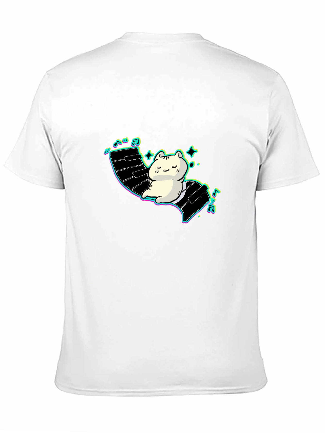 Cute Cat Piano T-Shirt - Relaxed Style!