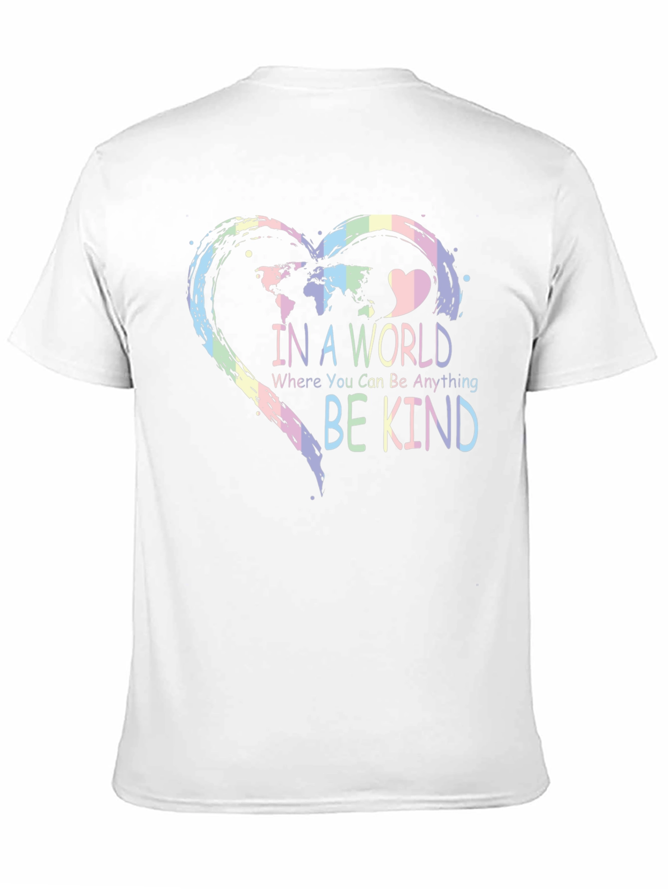 Be Kind World Map Heart Graphic T-Shirt