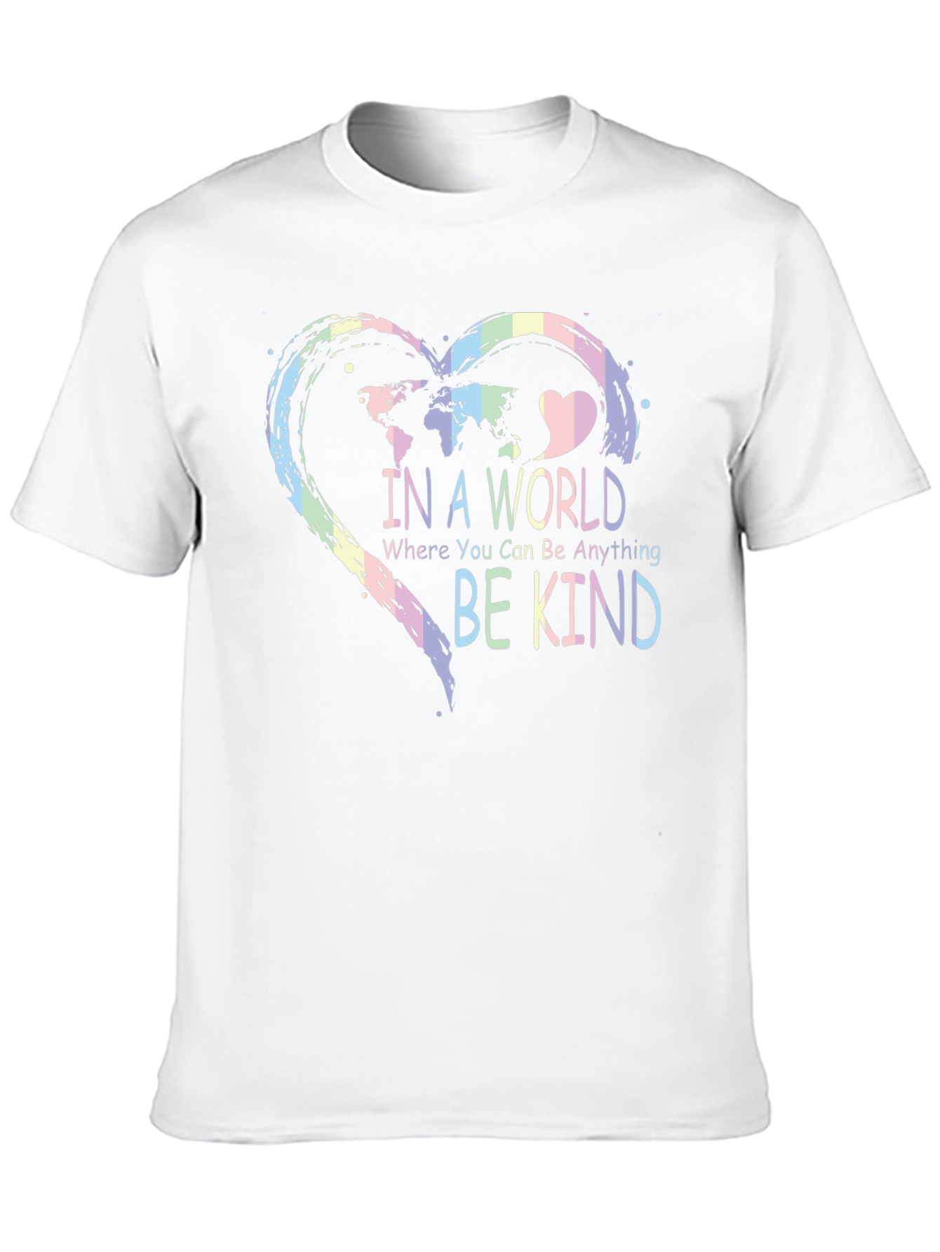 Be Kind World Map Heart Graphic T-Shirt