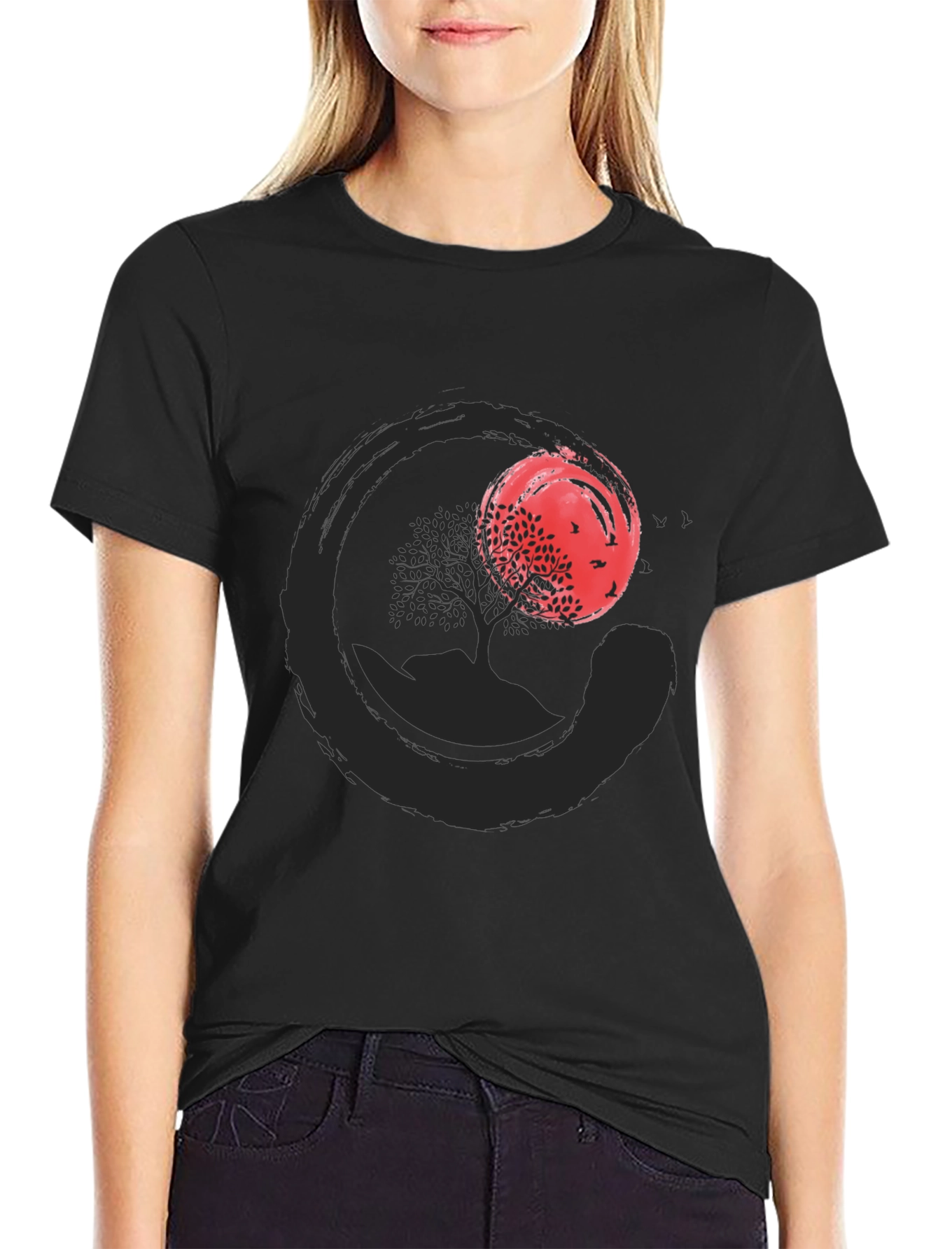 Zen Circle Tree Graphic T-Shirt - Relaxed Fit