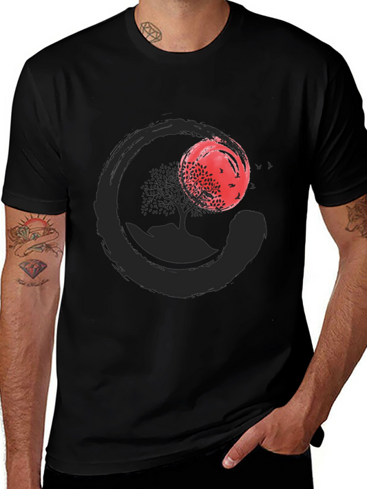 Zen Circle Tree Graphic T-Shirt - Relaxed Fit