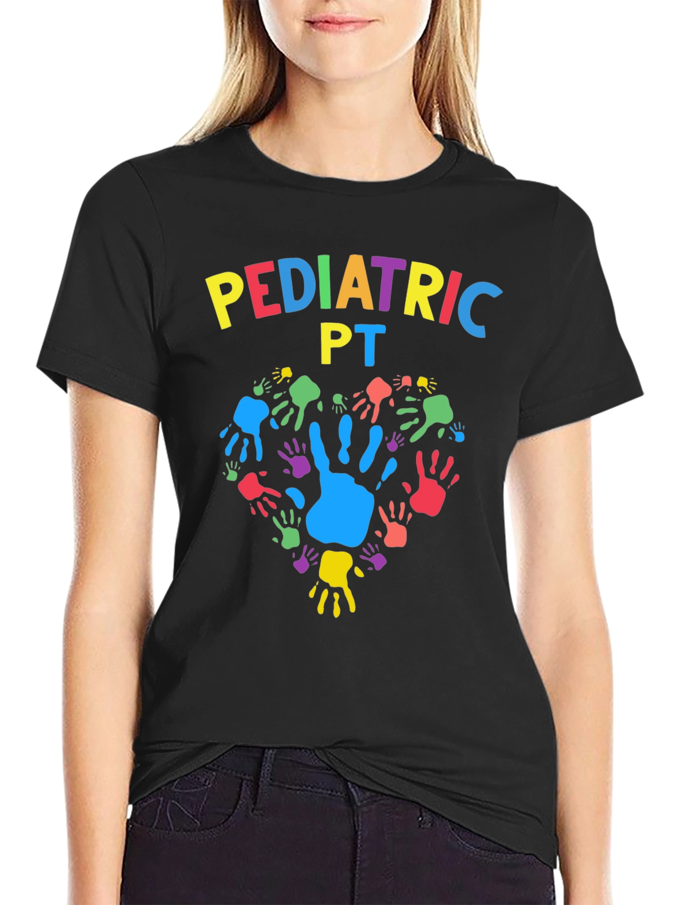 Pediatric PT Handprint Heart Graphic T-Shirt