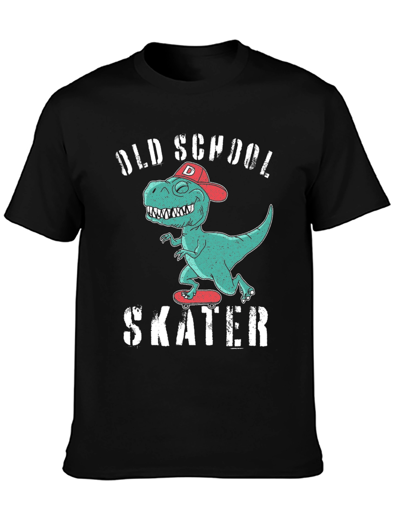 Old School Skater Dinosaur Graphic T-Shirt