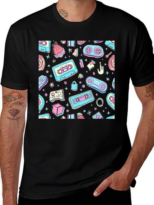 Retro Gamer Pattern T-Shirt