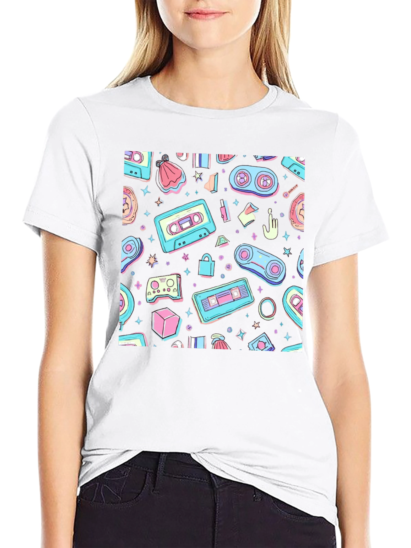 Retro Gamer Pattern T-Shirt