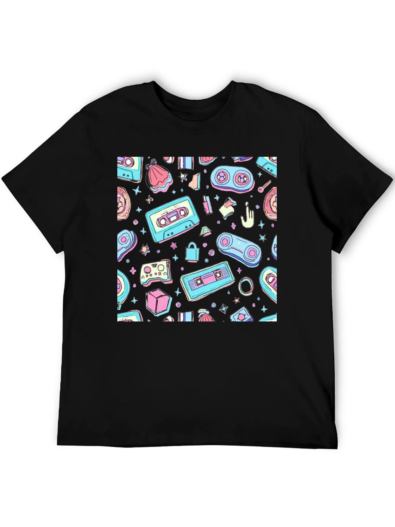 Retro Gamer Pattern T-Shirt