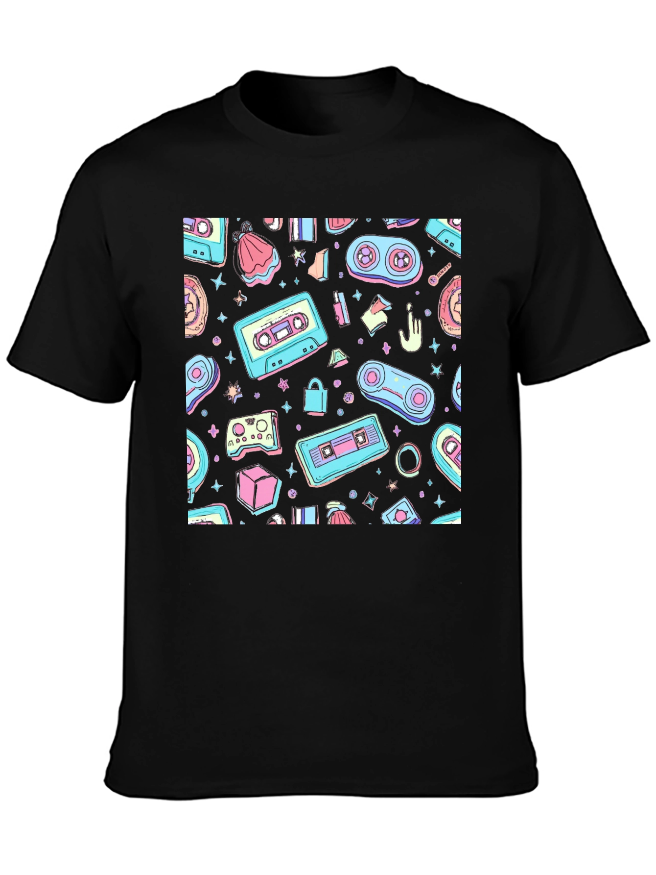Retro Gamer Pattern T-Shirt