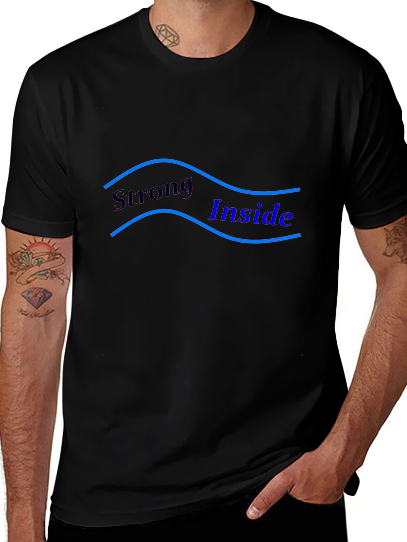 Strong Inside Graphic Tee - Mens Black T-Shirt