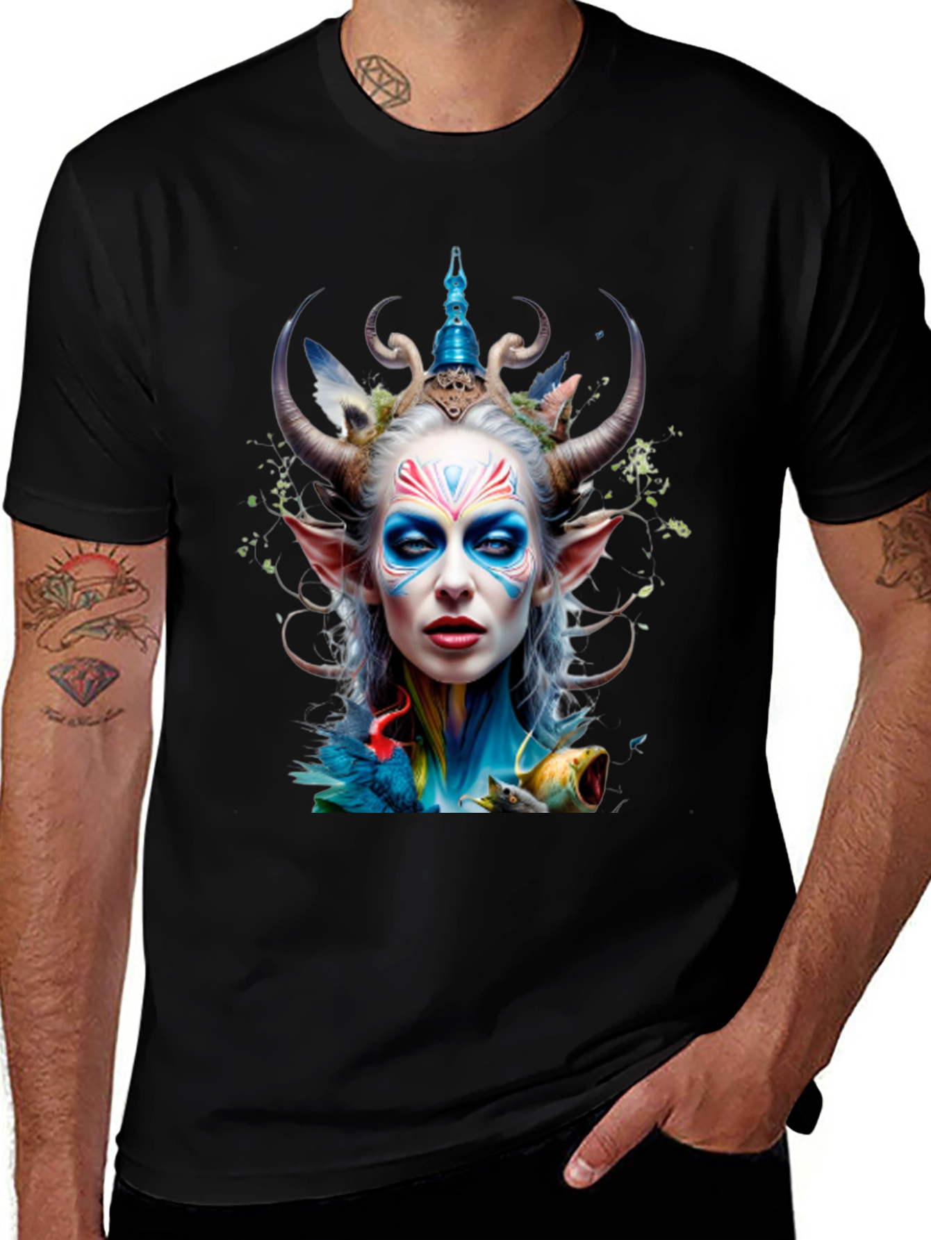 Fantasy Faun Graphic Tee - Unique Art Print