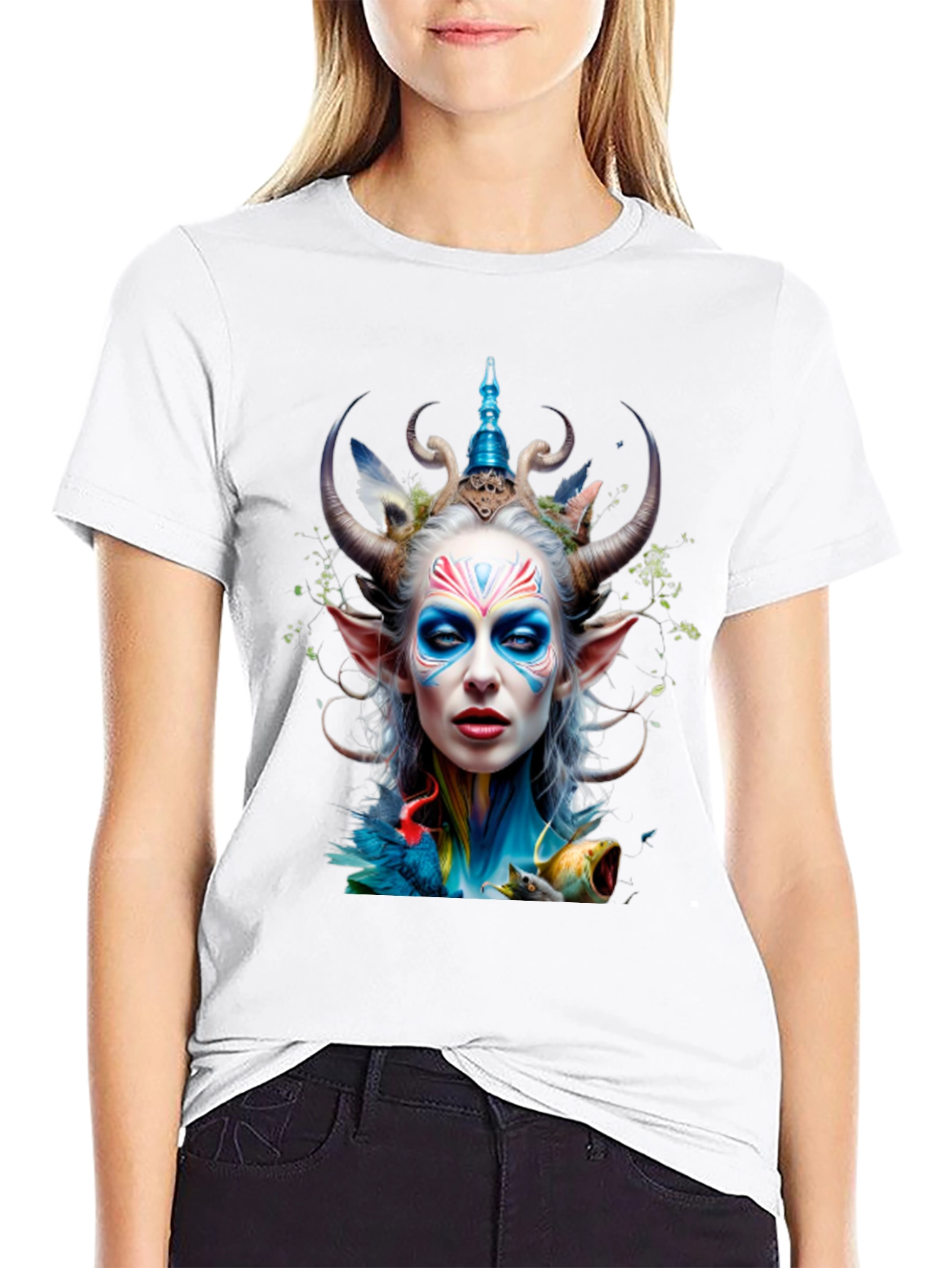 Fantasy Faun Graphic Tee - Unique Art Print