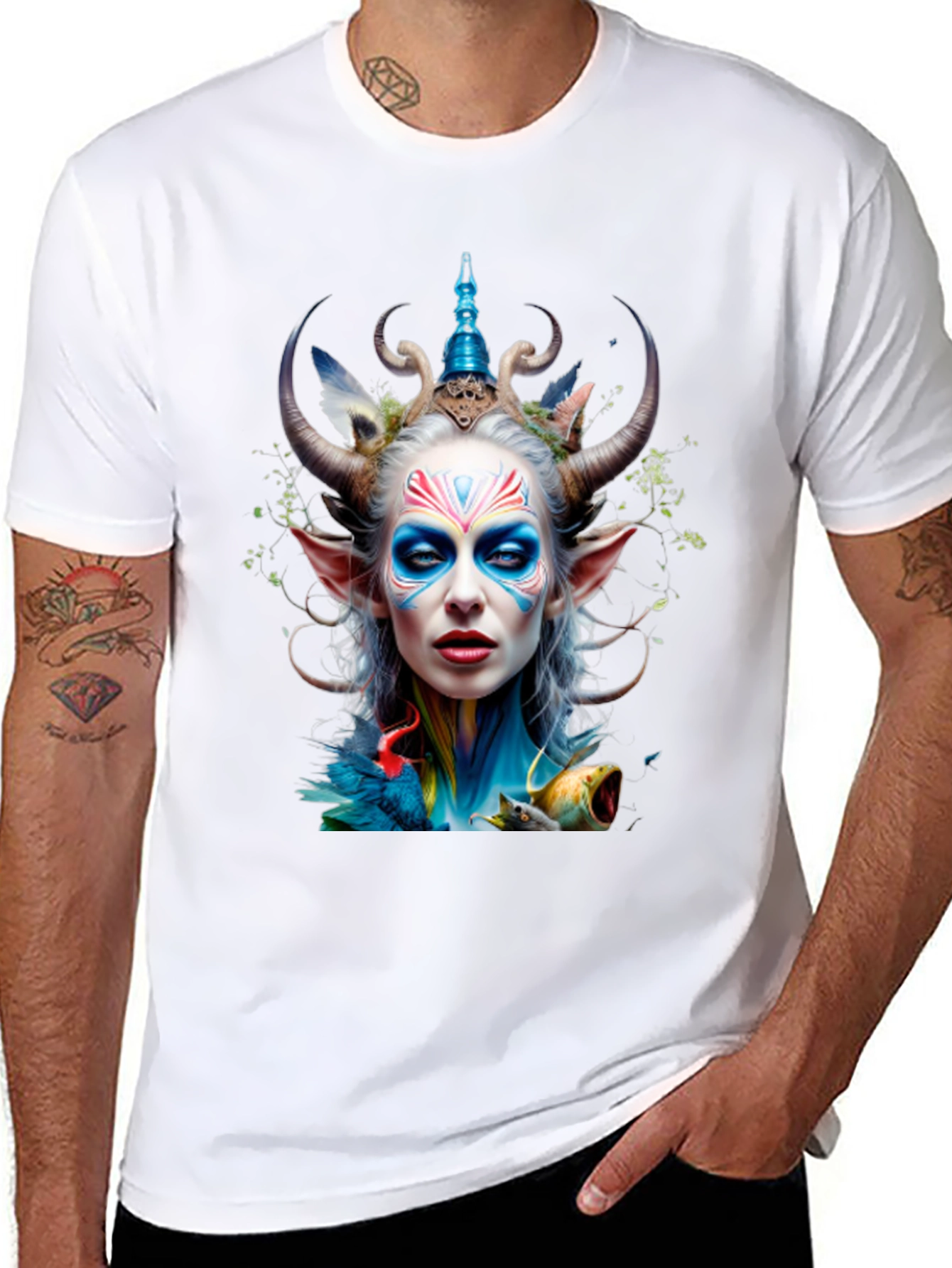 Fantasy Faun Graphic Tee - Unique Art Print