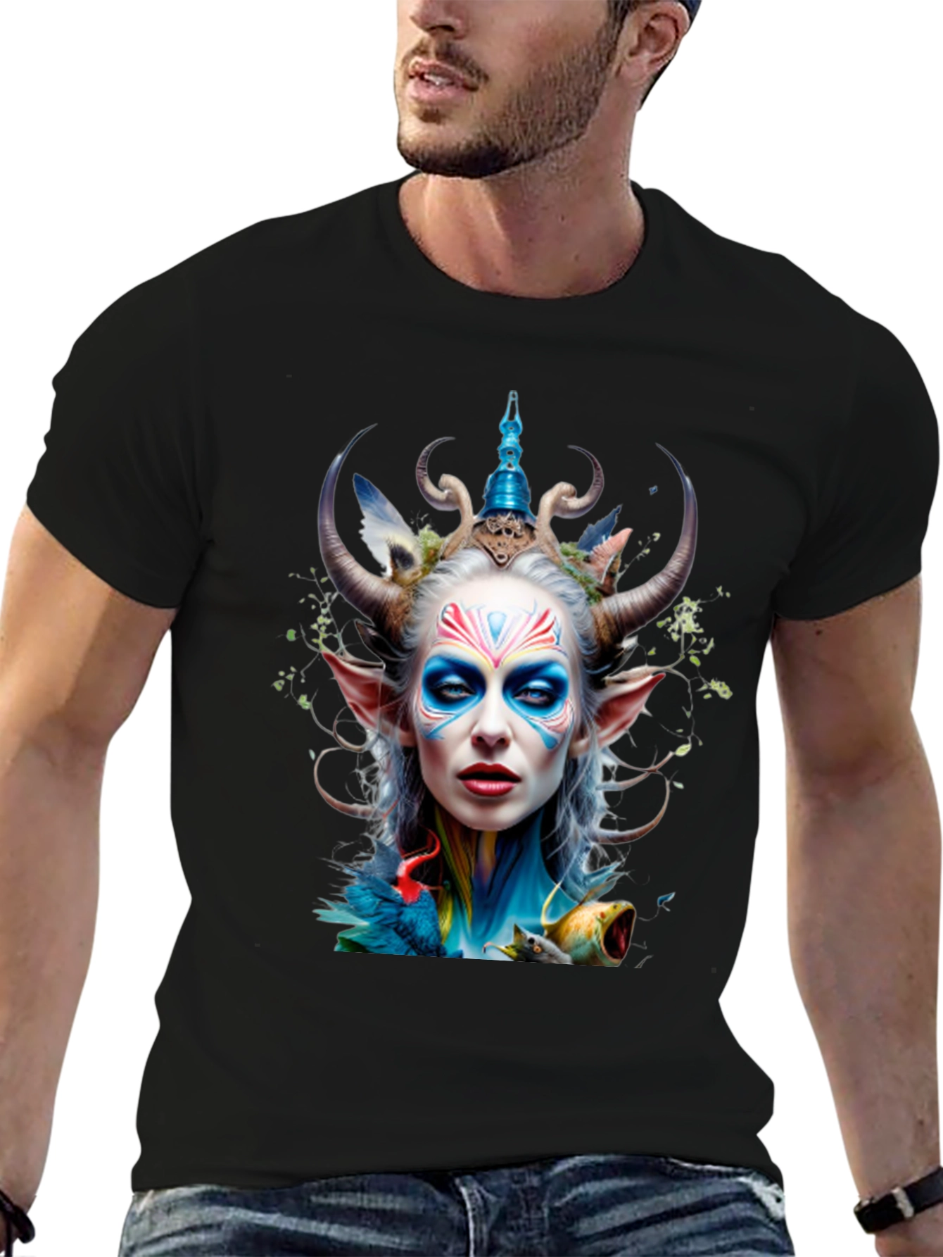 Fantasy Faun Graphic Tee - Unique Art Print