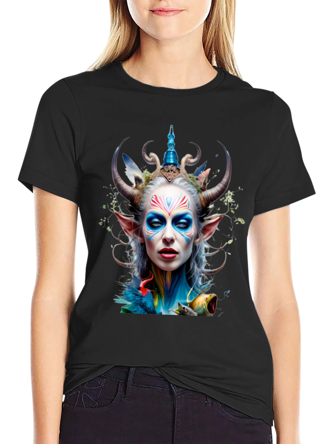 Fantasy Faun Graphic Tee - Unique Art Print