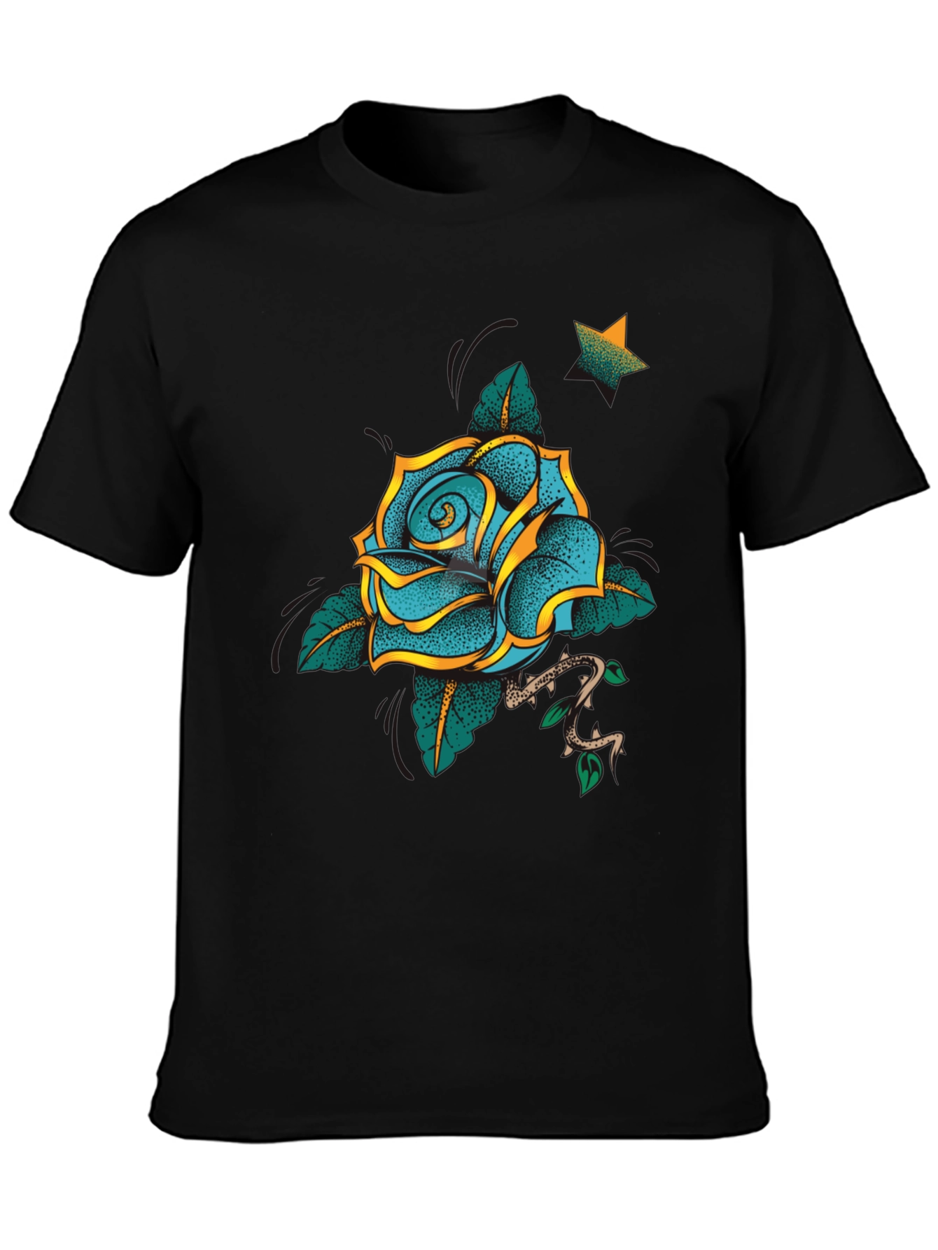 Blue Rose Graphic Tee - Stylish & Unique Design