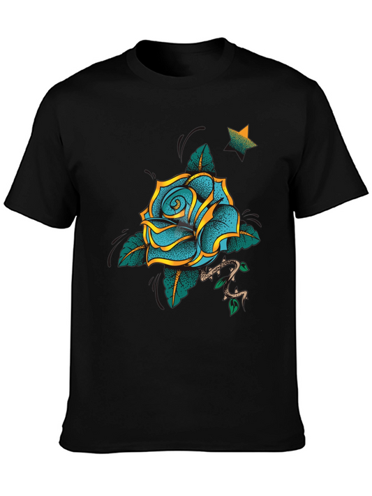 Blue Rose Graphic Tee - Stylish & Unique Design