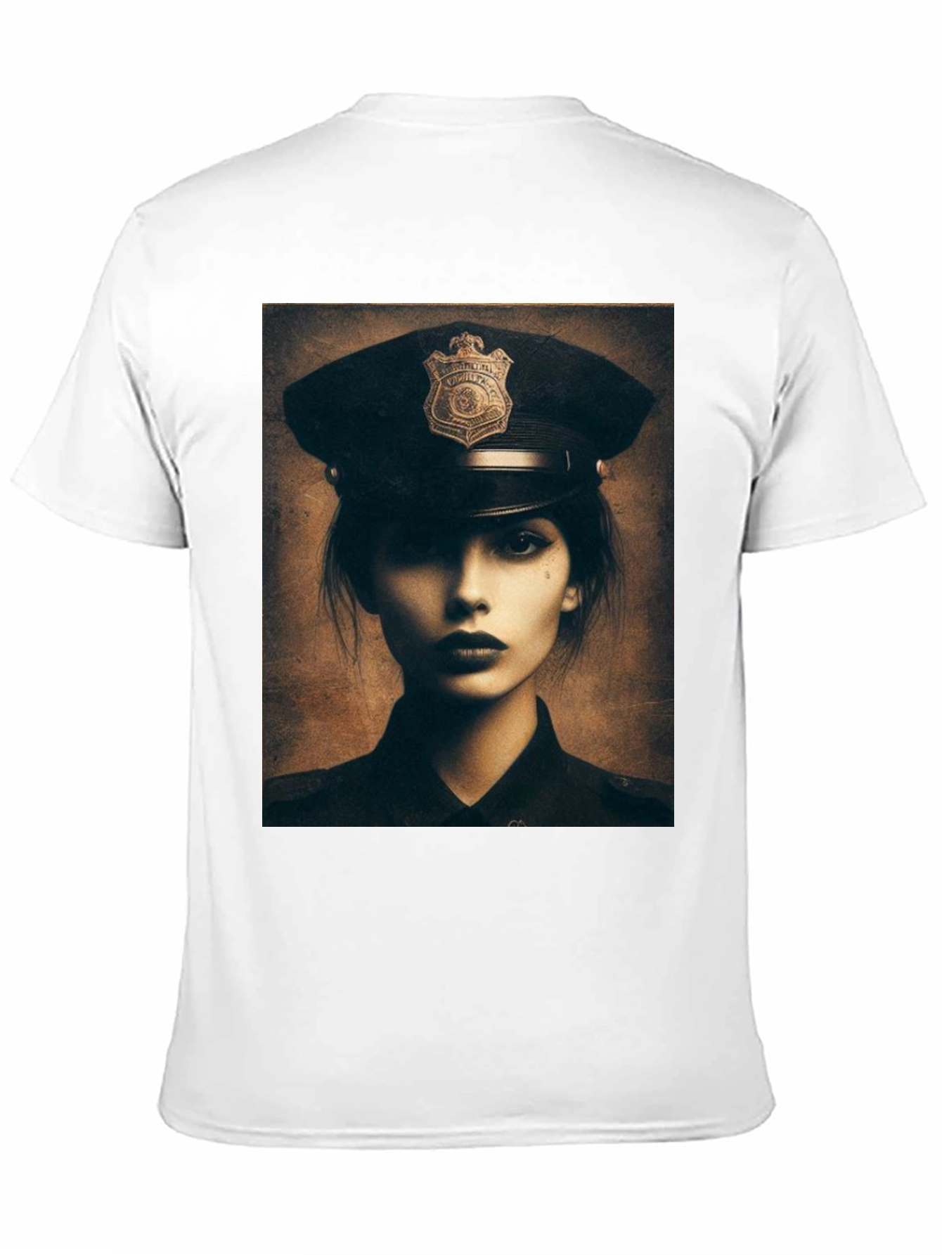 Police Woman Graphic T-Shirt - Black