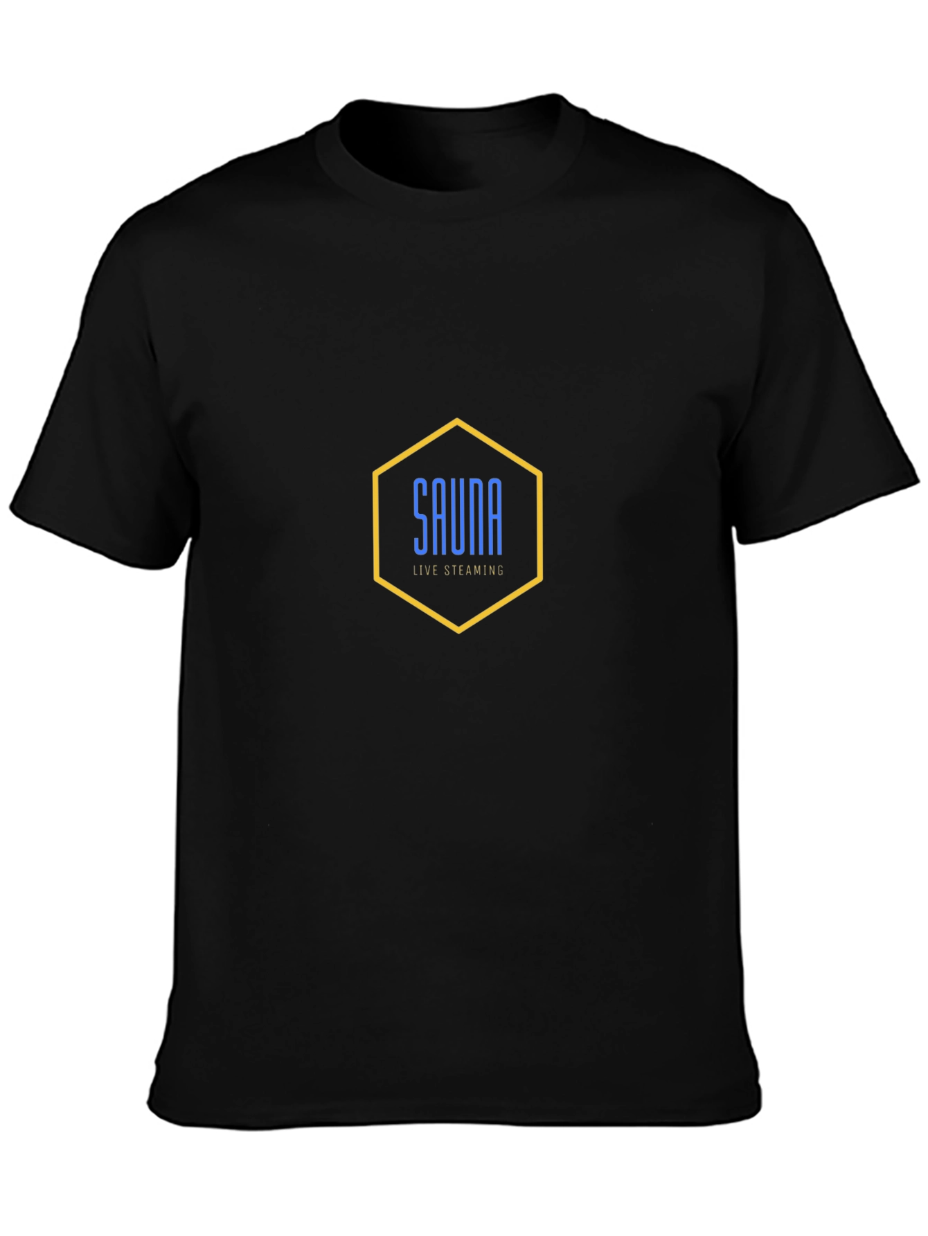Sauna Live Streaming Black Graphic Tee