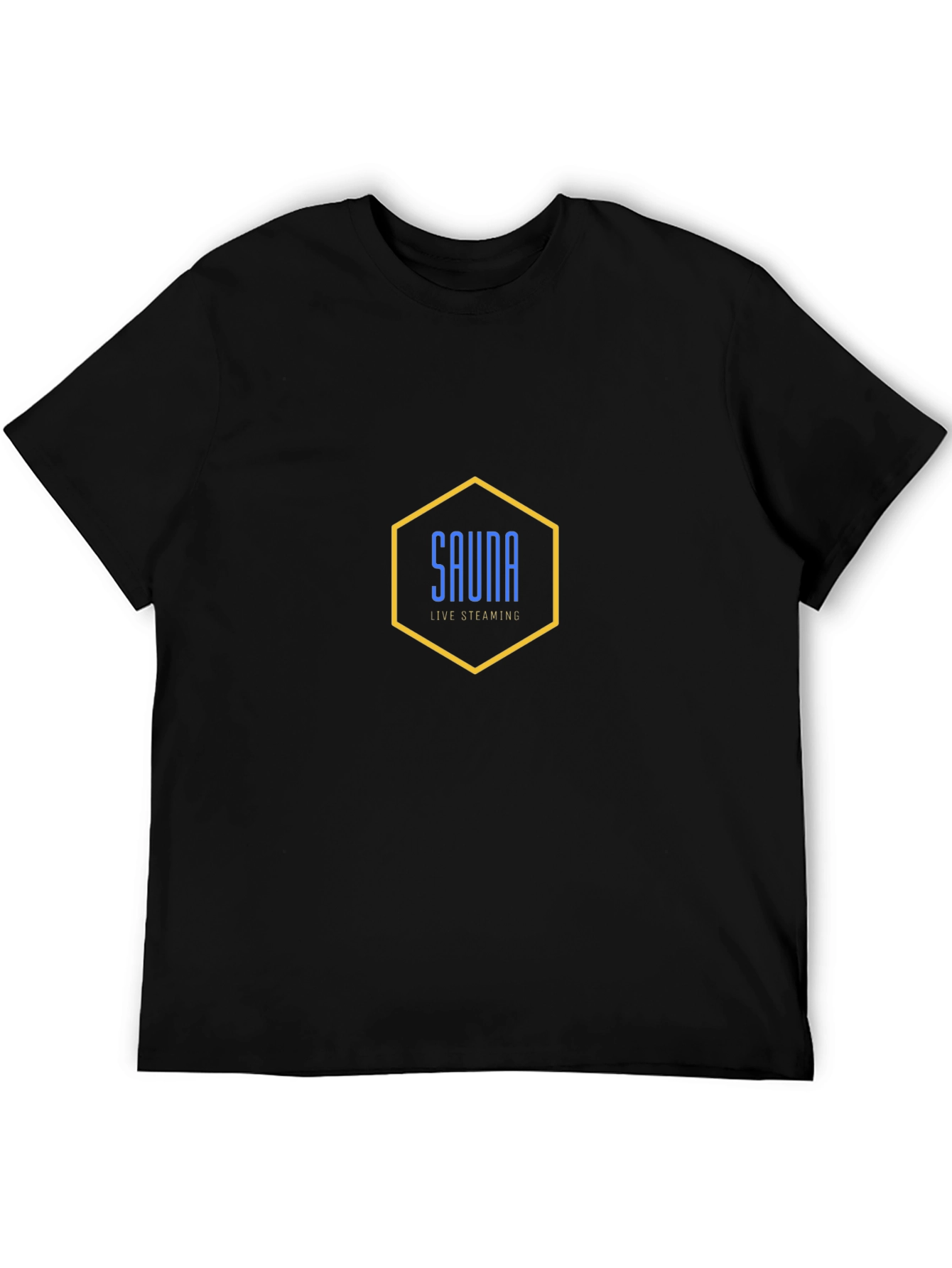 Sauna Live Streaming Black Graphic Tee