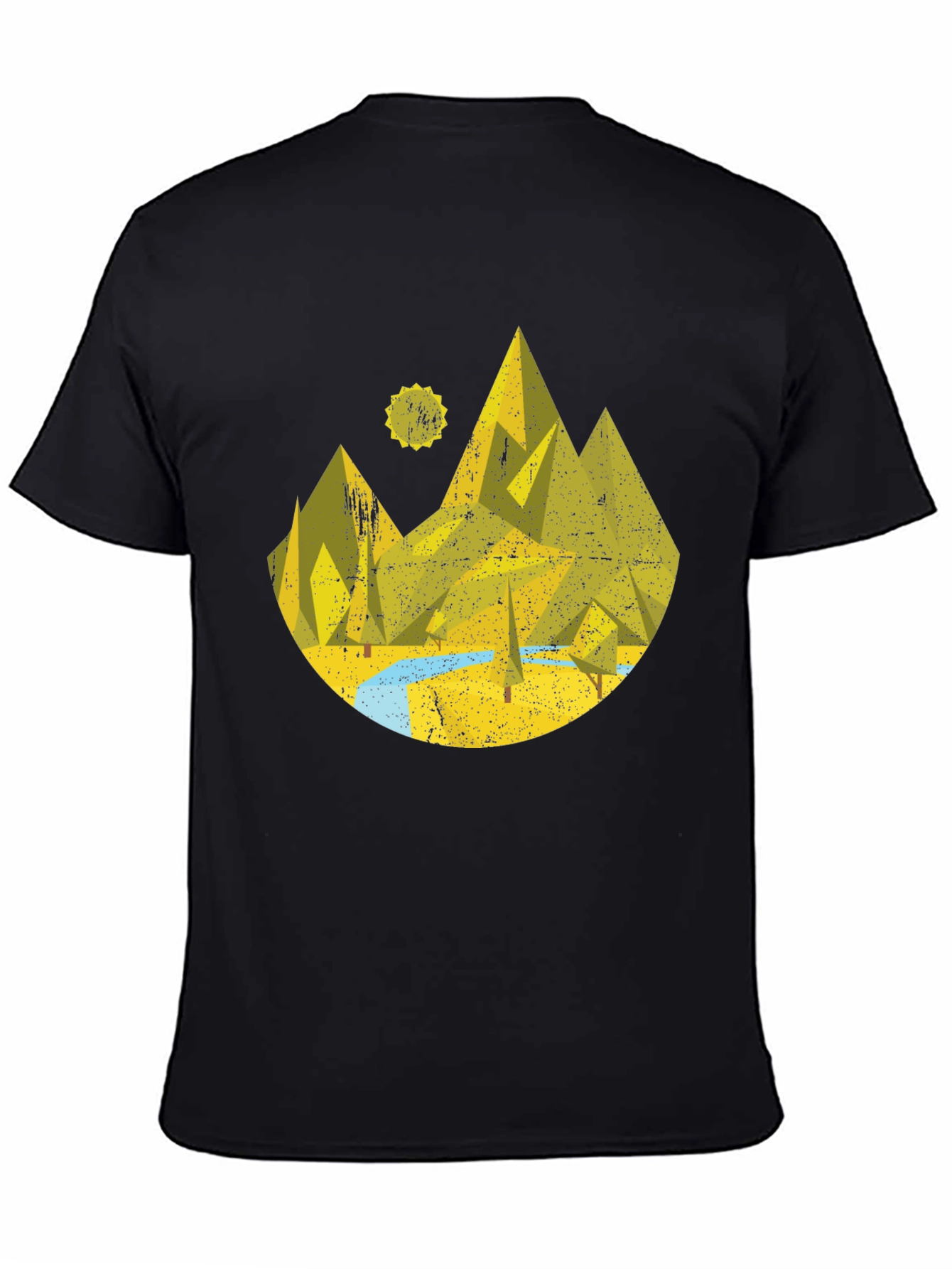 Geometric Mountain Landscape Graphic Tee