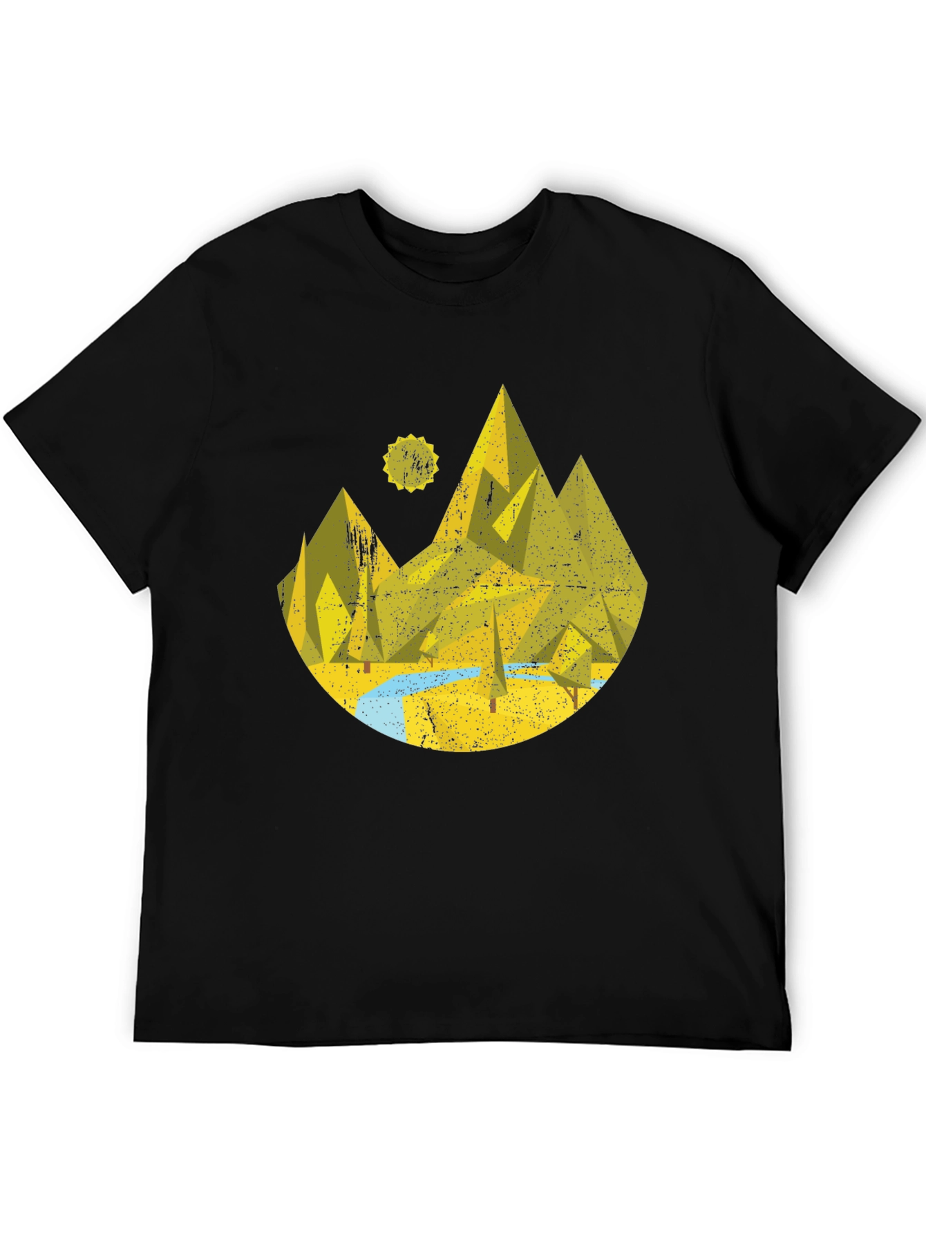 Geometric Mountain Landscape Graphic Tee