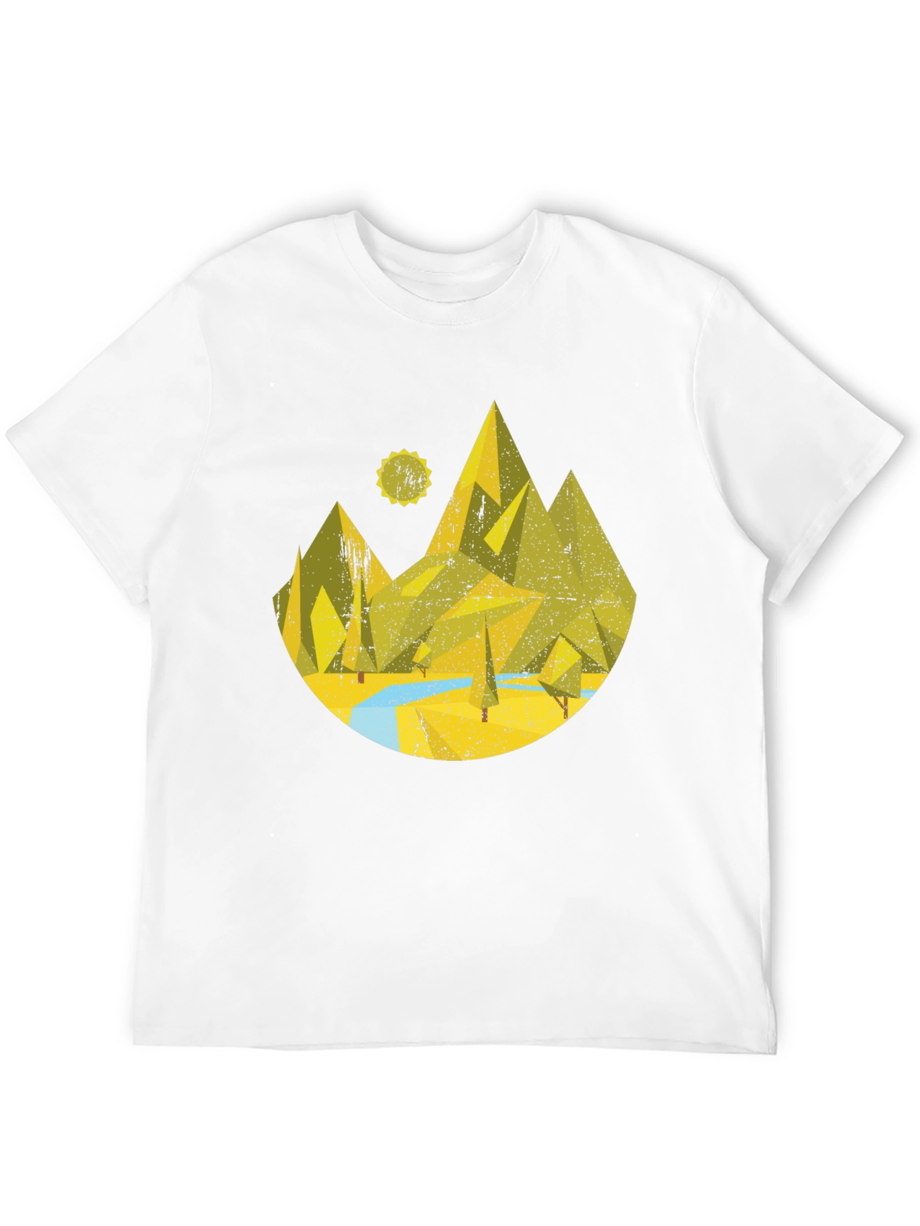 Geometric Mountain Landscape Graphic Tee