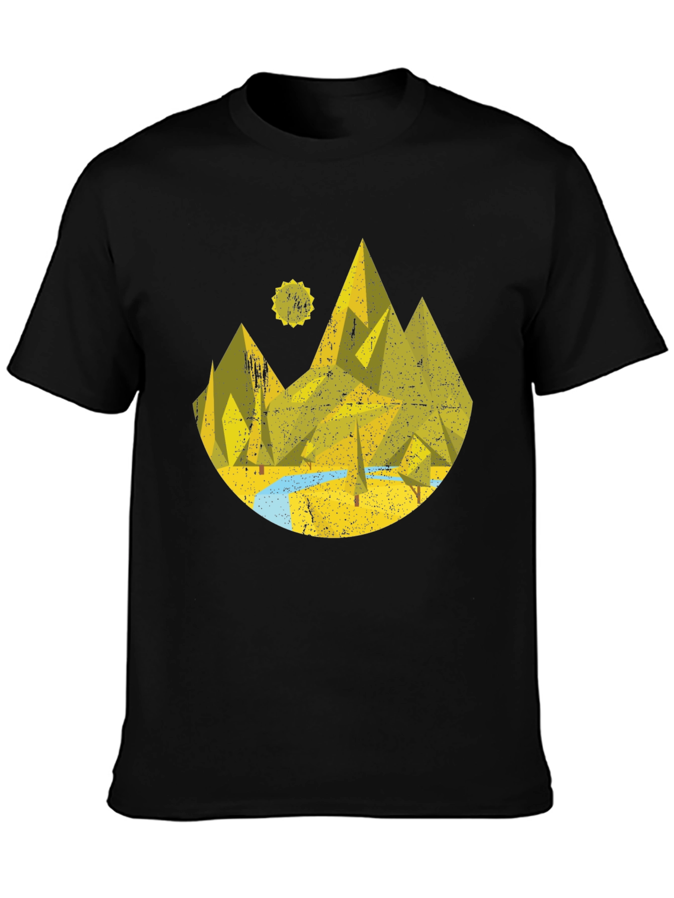 Geometric Mountain Landscape Graphic Tee