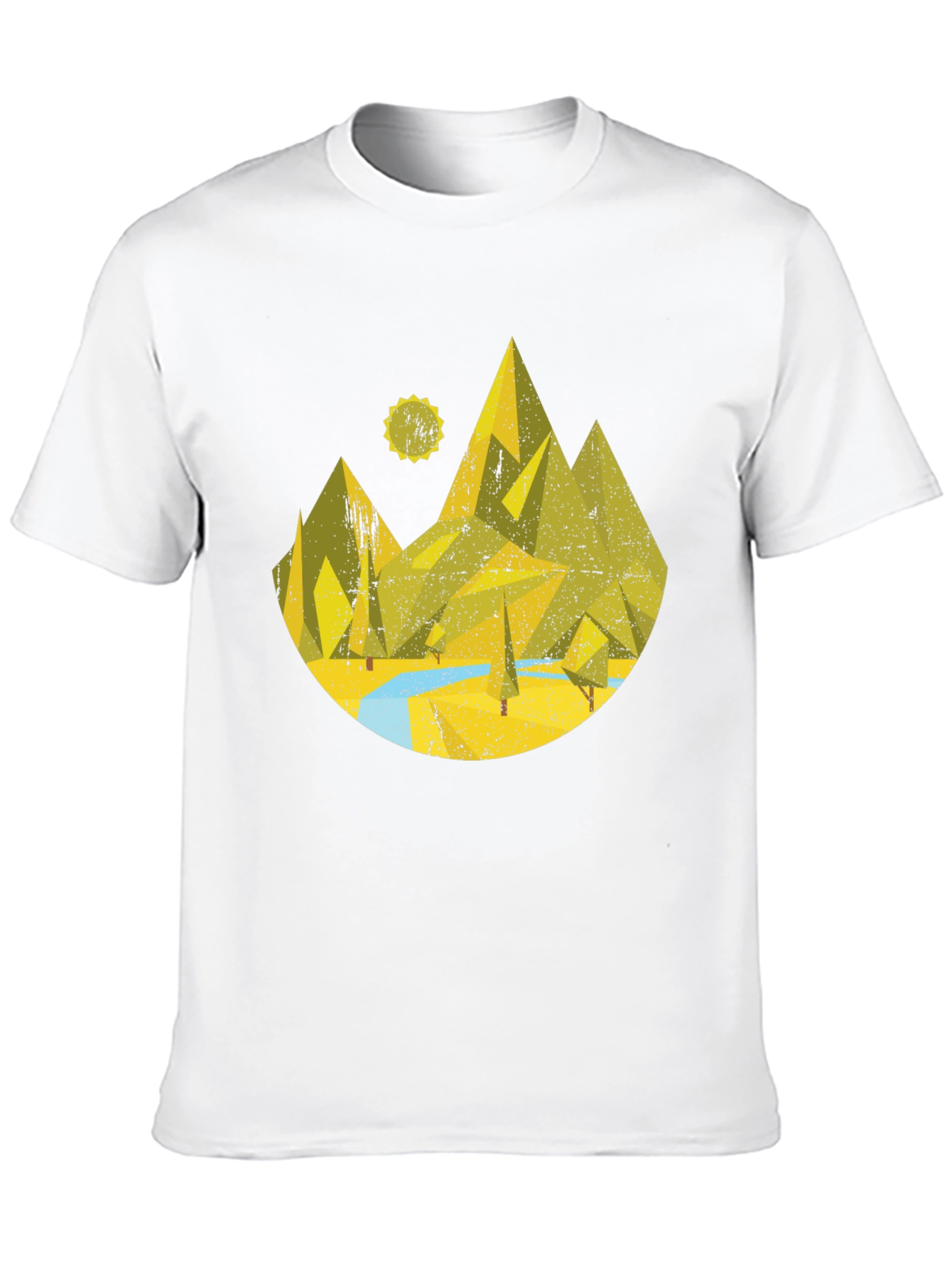 Geometric Mountain Landscape Graphic Tee