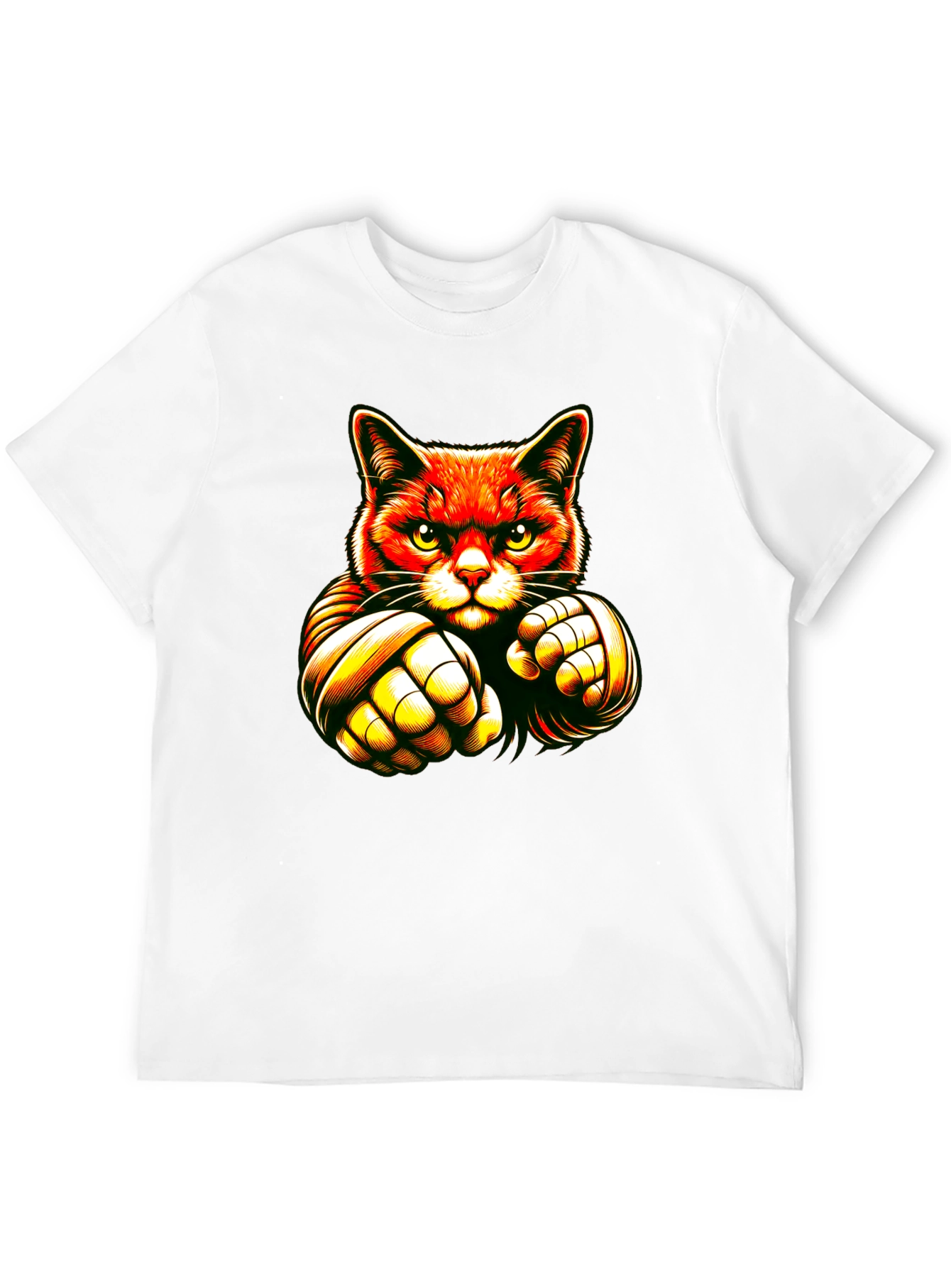Cat Boxer Graphic Black T-Shirt