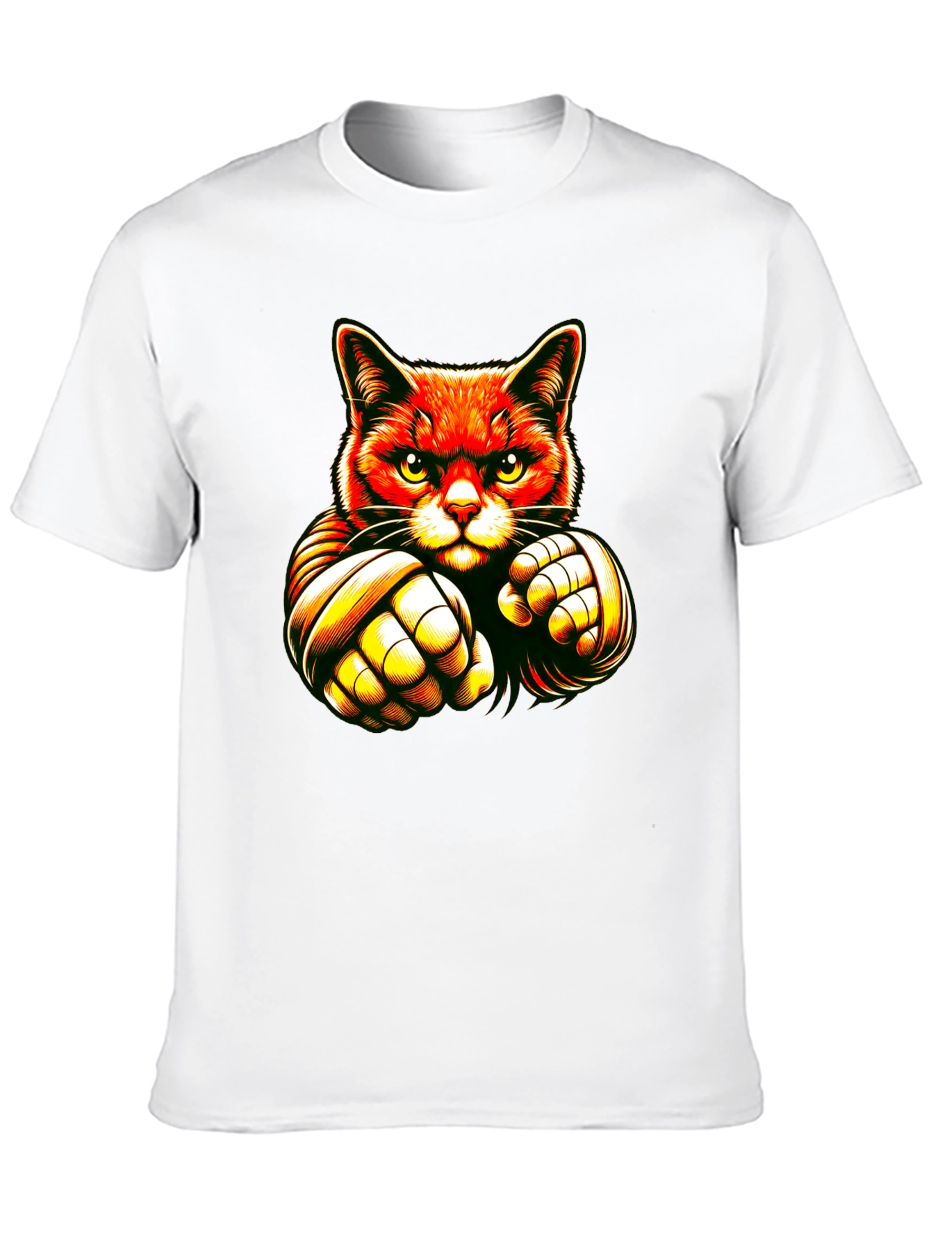 Cat Boxer Graphic Black T-Shirt