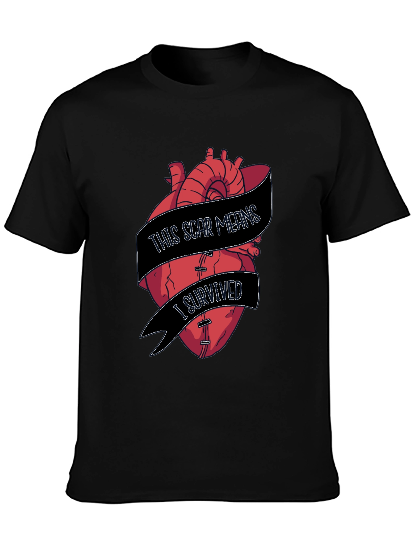 Scar Survivor Heart Graphic T-Shirt